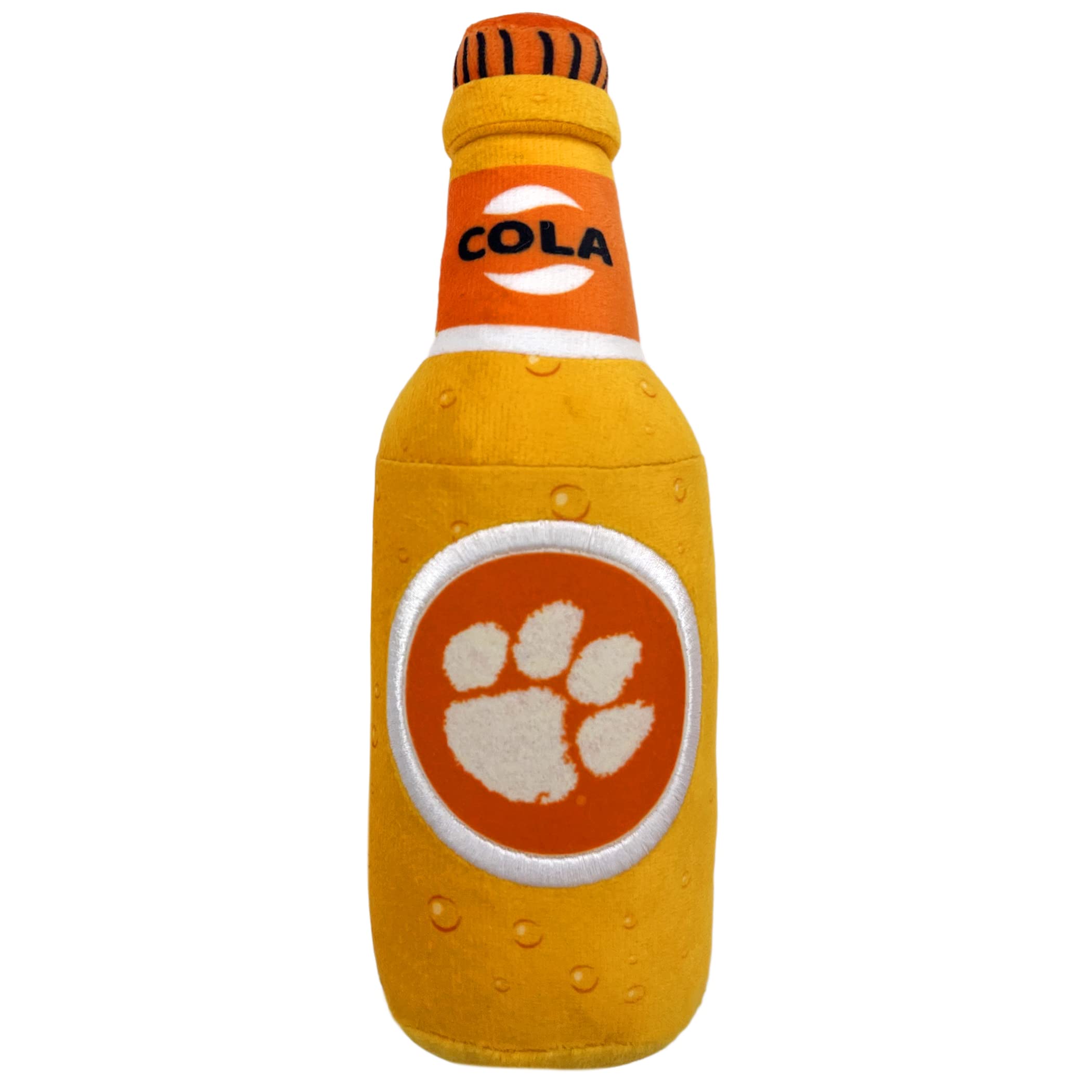 Pets First Ncaa Clemson Tigers Beer Bottle Plush Dog & Cat Squeak Toy- Cutest Stadium Soda Bottle Snack Plush Toy For Dogs & Cat