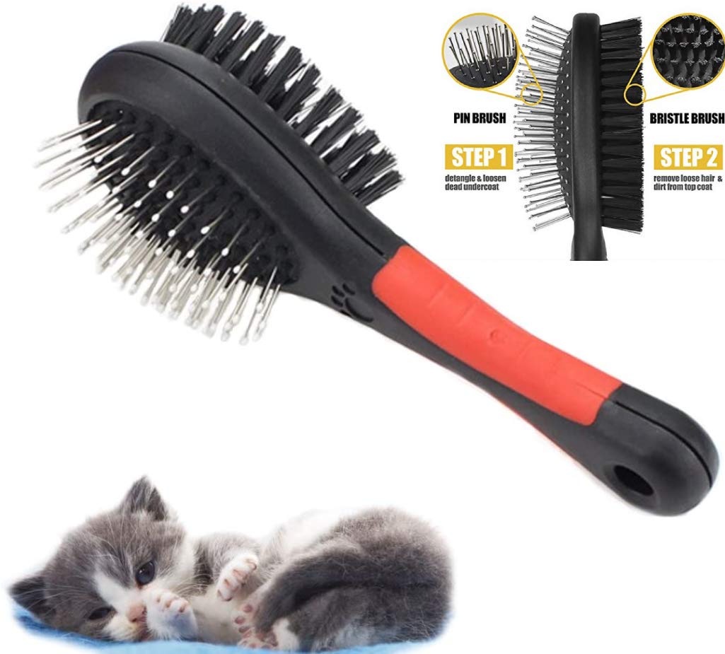 Dog Brush Kit (4 Pieces) - For Shedding, Undercoat Rake For Dogs, Small Or Large Long And Short Haired Dog, Cat, And Puppy- Safe & Effective Includes Nail Clipper, 2 Brushs, & Dematting.