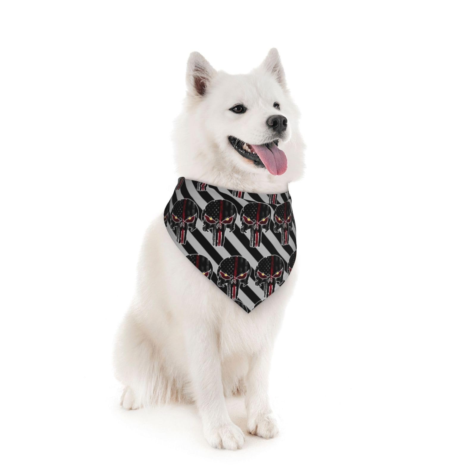 American Flag Skull Dog Bandana Scarf Triangle Bibs Pet Accessories Cat Kerchief