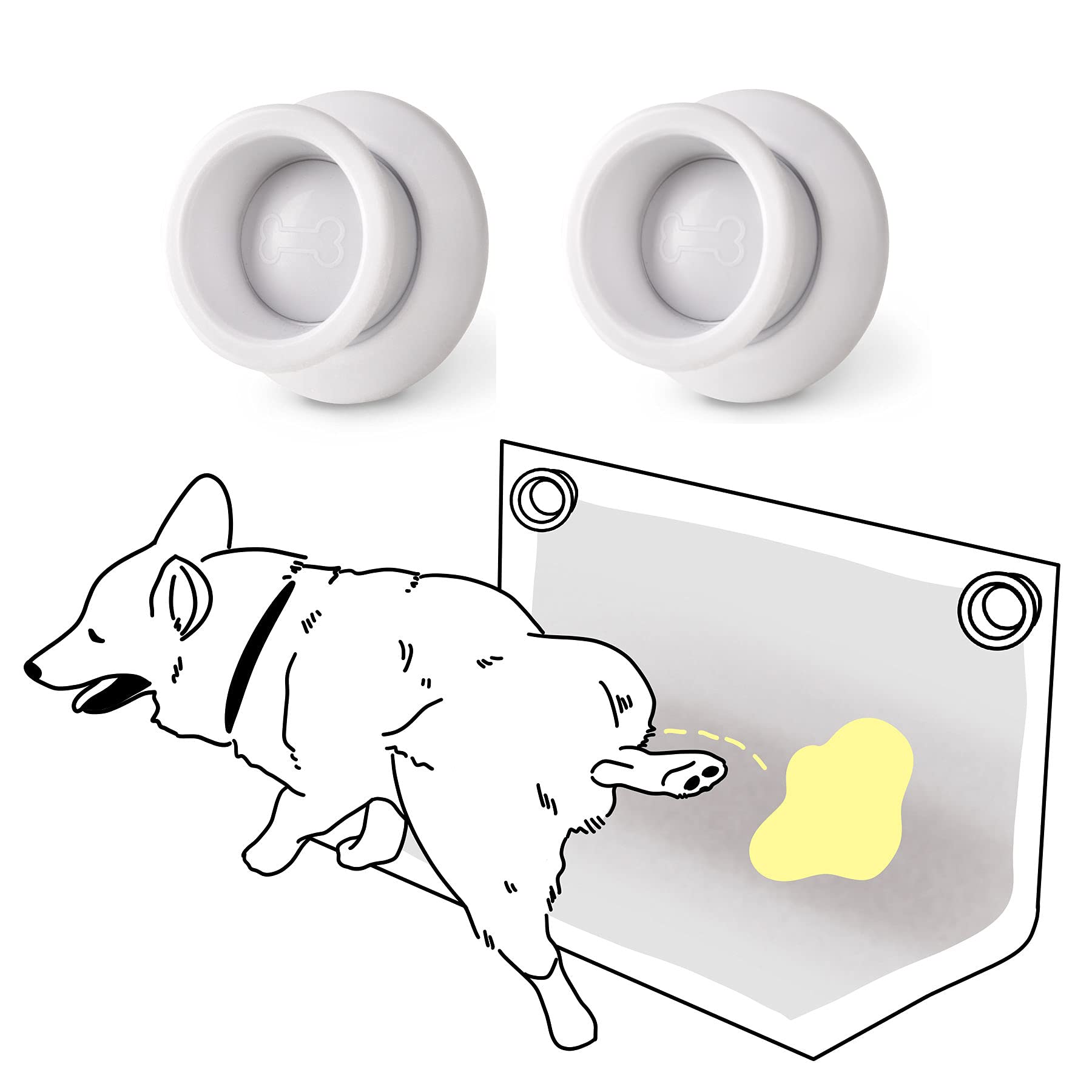 Mymoon Home Pee Pad Holder (Pack Of 2) - Works With Any Type Of Wee Wee Pads For Easy Cleanup Of Marking And Leg Lifting Dogs. (White)