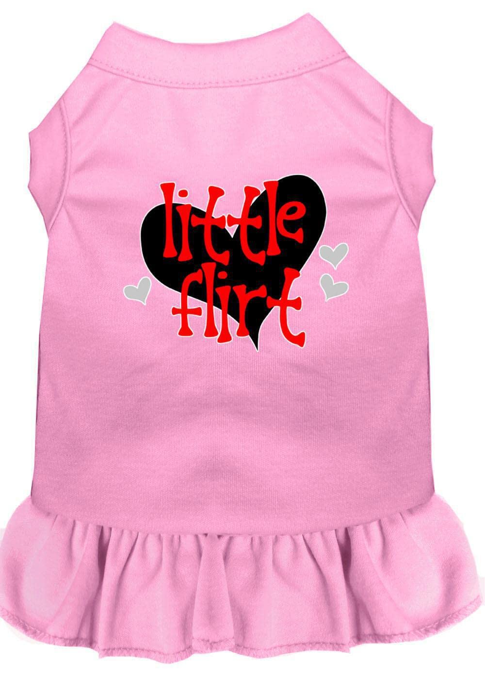 Dog Dress, Pet Dog & Cat Dress Screen Printed, &quot;Little Flirt&quot; Light Pink MD (6-10 lbs.)