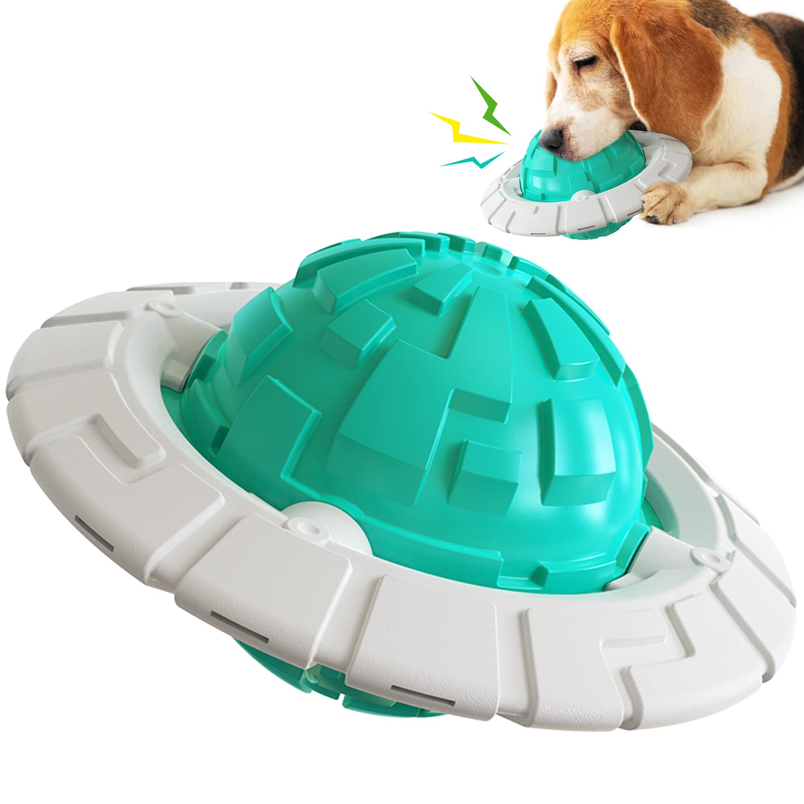 LvYueLM Aggressive Chewer Toys  Squeaky Balls, Flying Discs, UFO Shape Durable Dog Balls, Interactive Toys for Medium/Large Dog