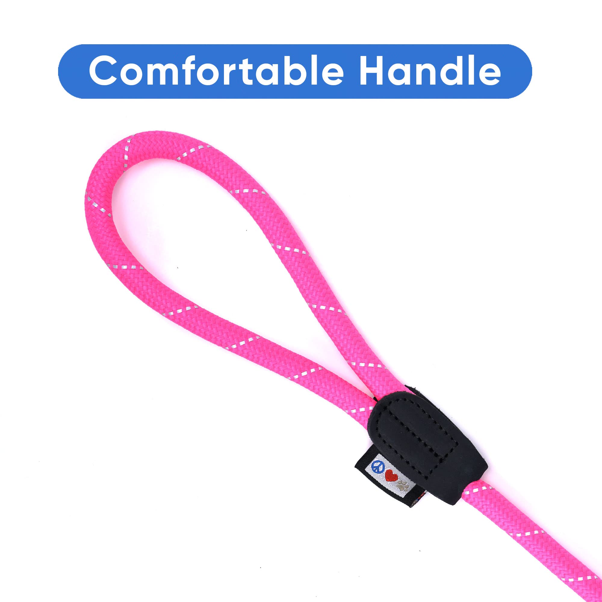 Pawtitas 6Ft Training Dog Leash Durable Small Rope Leash For Dogs Premium Quality Heavy Duty Rope Lead Strong And Comfortable - Pink Puppy Leash