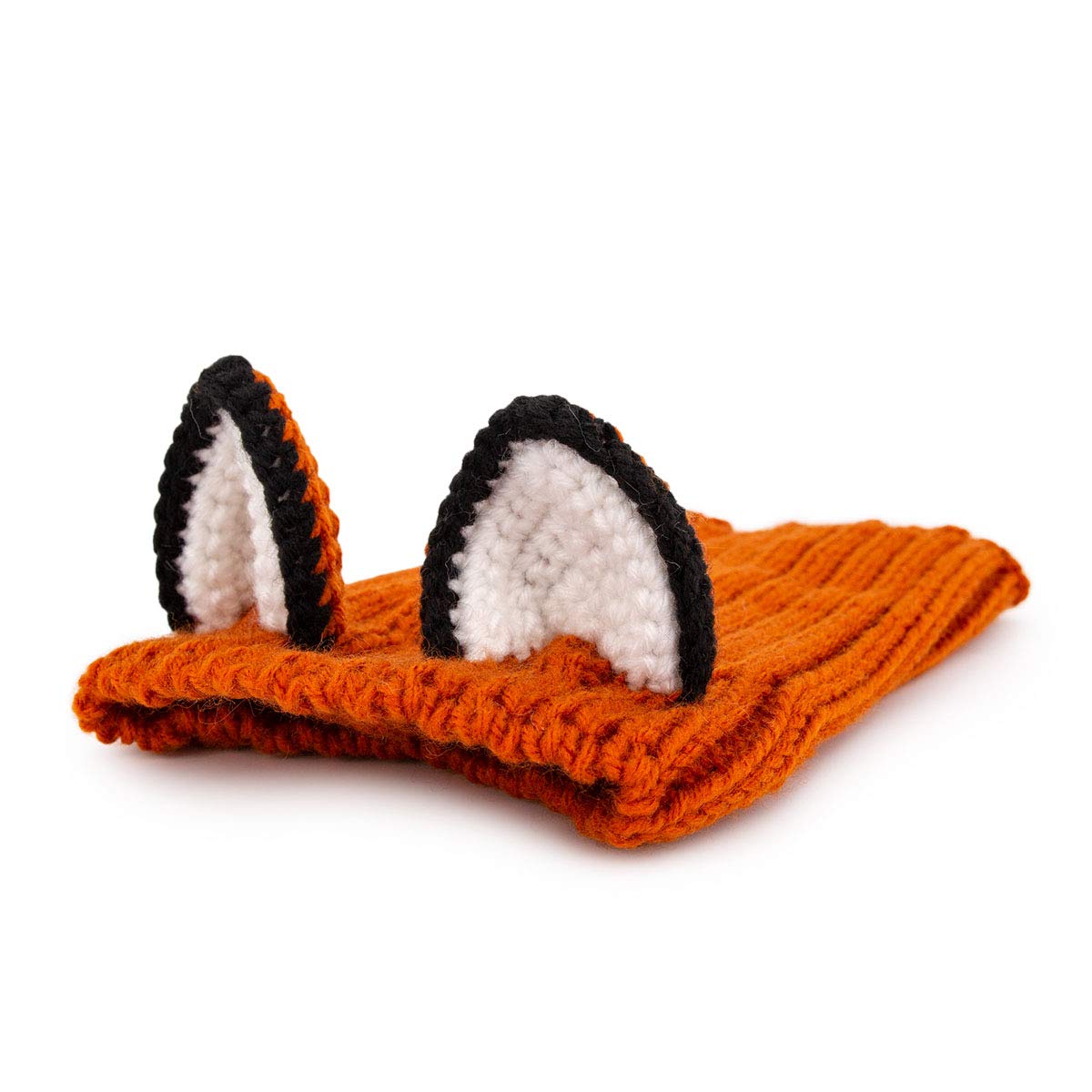 Zoo Snoods Fox Costume - Knit Dog Snood Ear Wrap For Pets, Warm Neck Cover For Halloween And Winter (Large)
