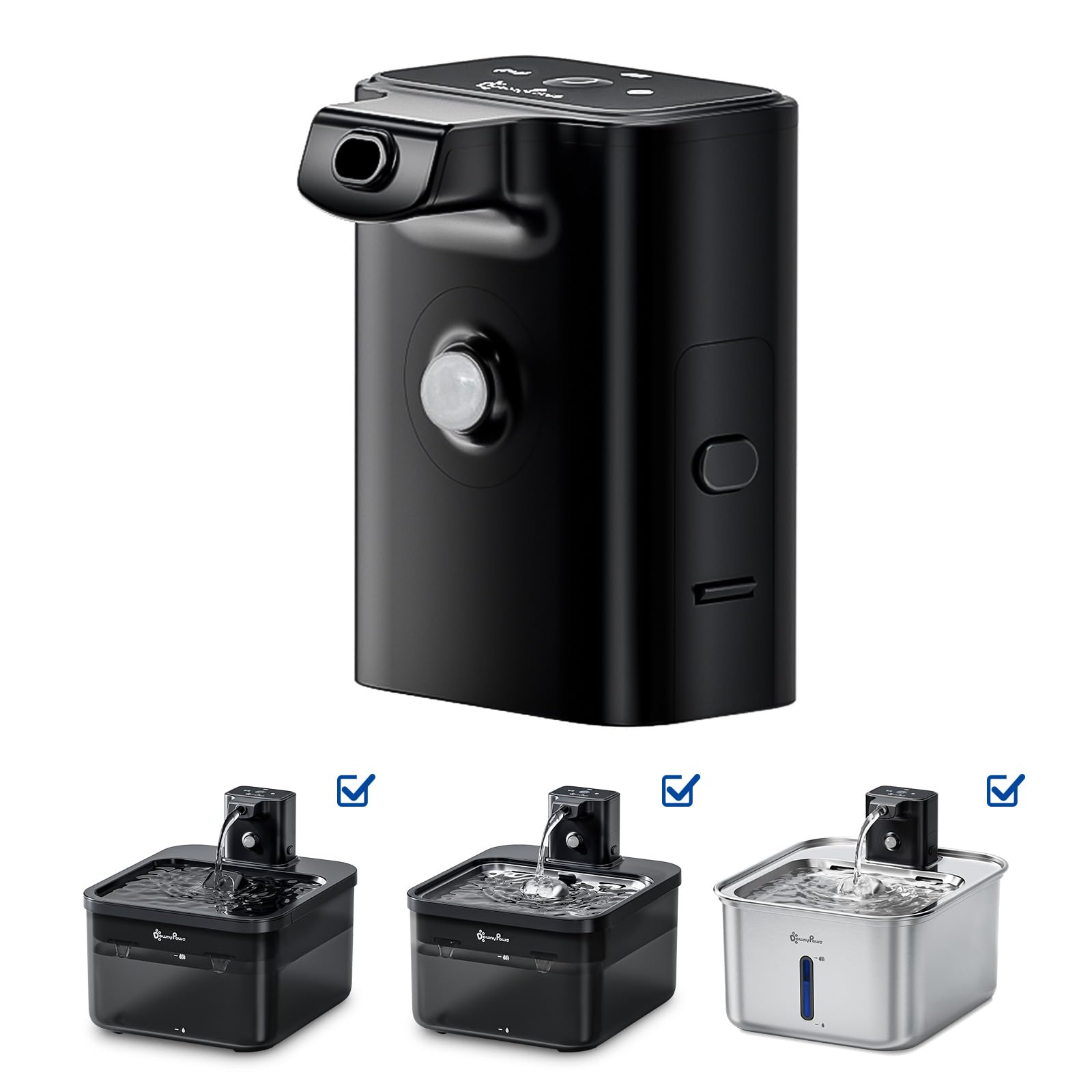 Downypaws Replacement Battery Compartment Black For Battery Operated Cat Water Fountian Dpwfp6