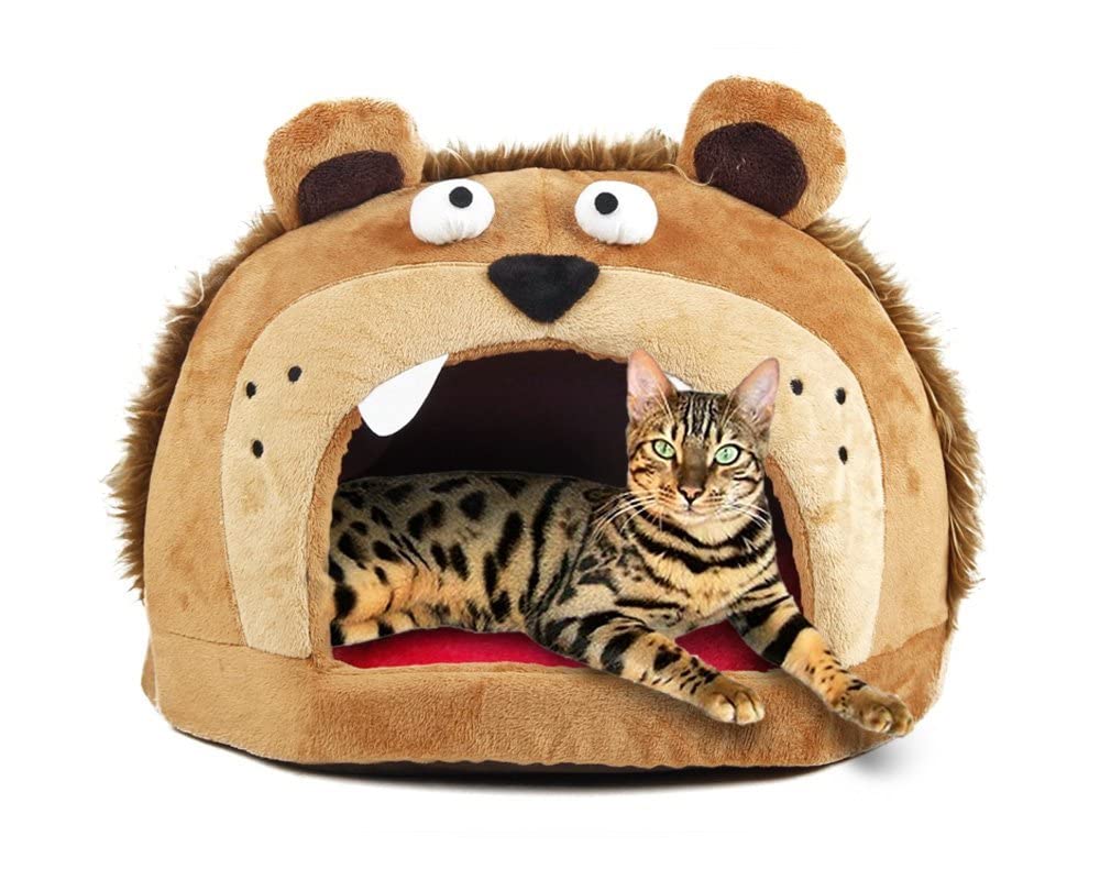 Pet Life 'Roar Bear' Animated Pet Bed - Fun And Playful Cat Or Fleece Dog Bed With Removable And Washable Pet Mat