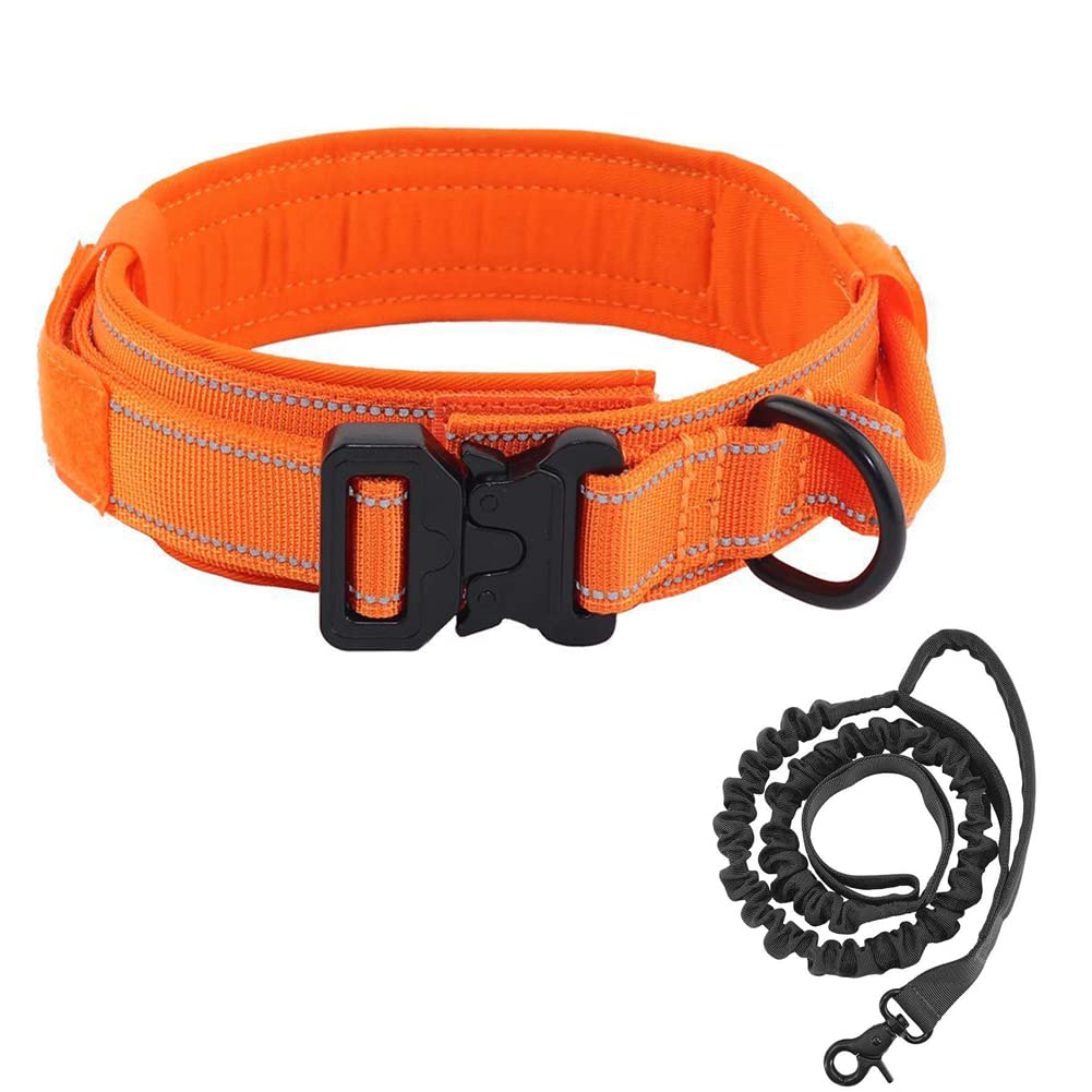 Buyter Reflective Nylon Tactical Dog Collar Military Adjustable Durable For Large German Shepherd Outdoor Working Training Walki