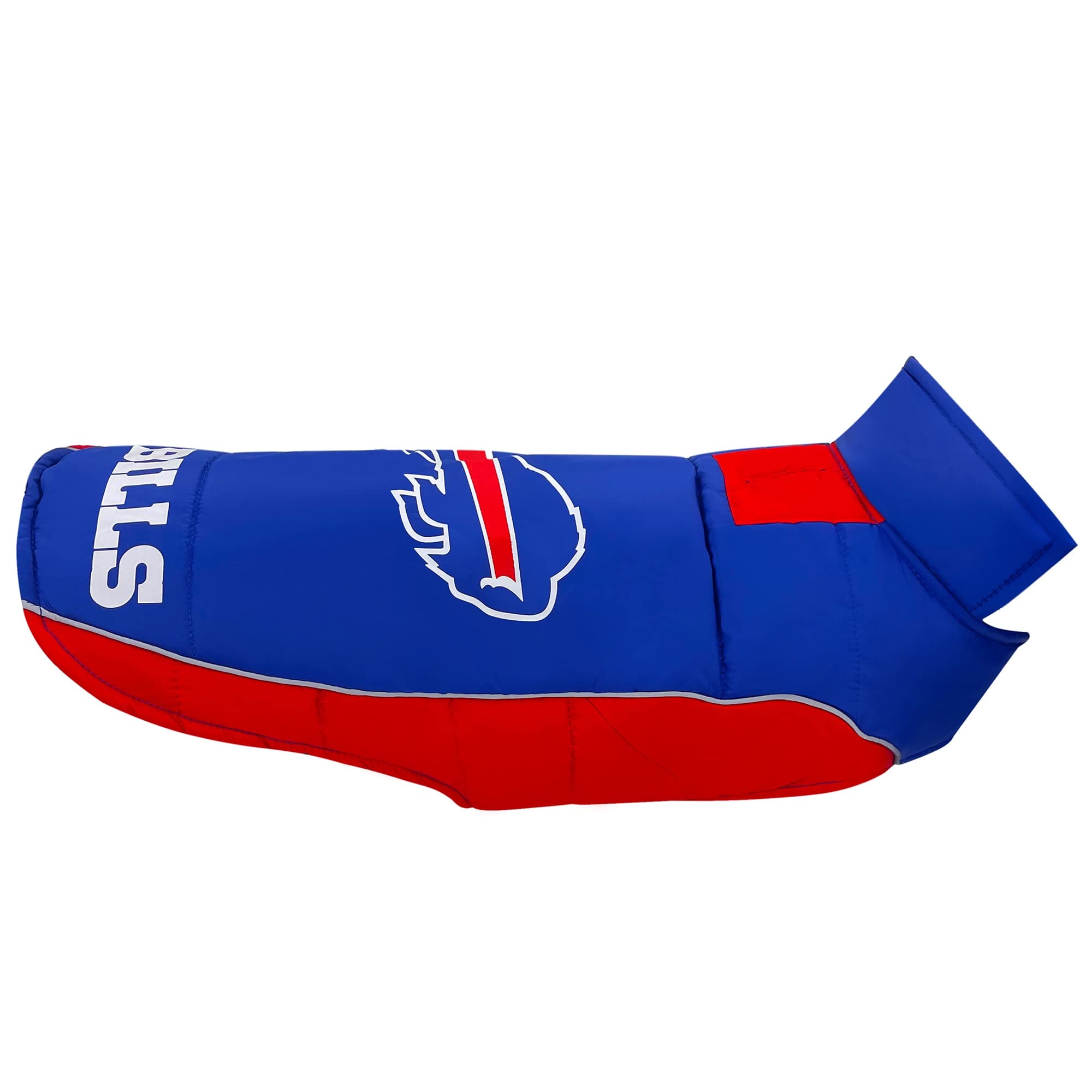 Pets First NFL Buffalo Bills Dog Coat - Large Waterproof Puffer Vest for Dogs & Cats, Cozy Fur Material in Team Colors