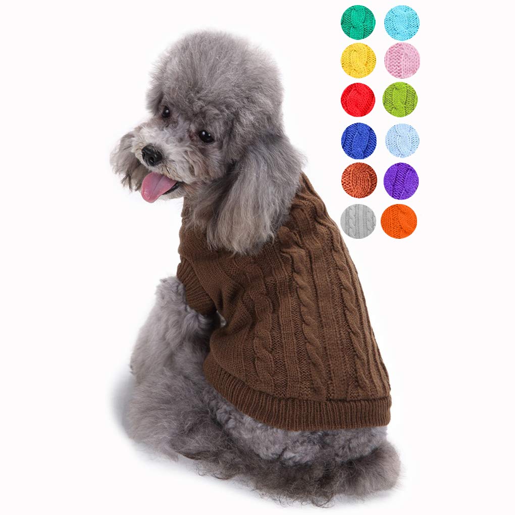 Warm Classic Turtleneck Pet Sweater - Cute Winter Coat for Small, Medium & Large Dogs & Cats - Christmas Sweater for Girls & Boy