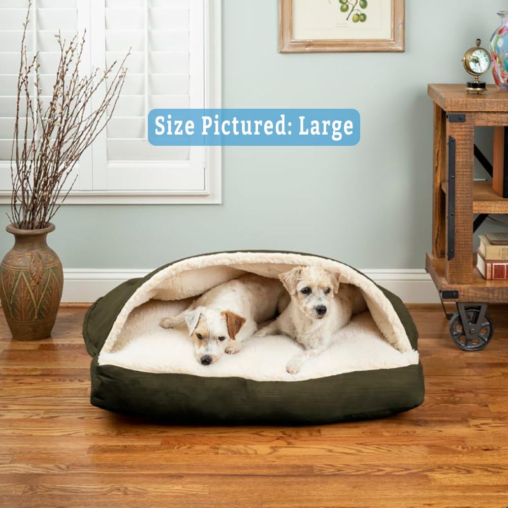 Snoozer Pet Products Rectangle Cozy Cave Dog Bed, Medium, Olive