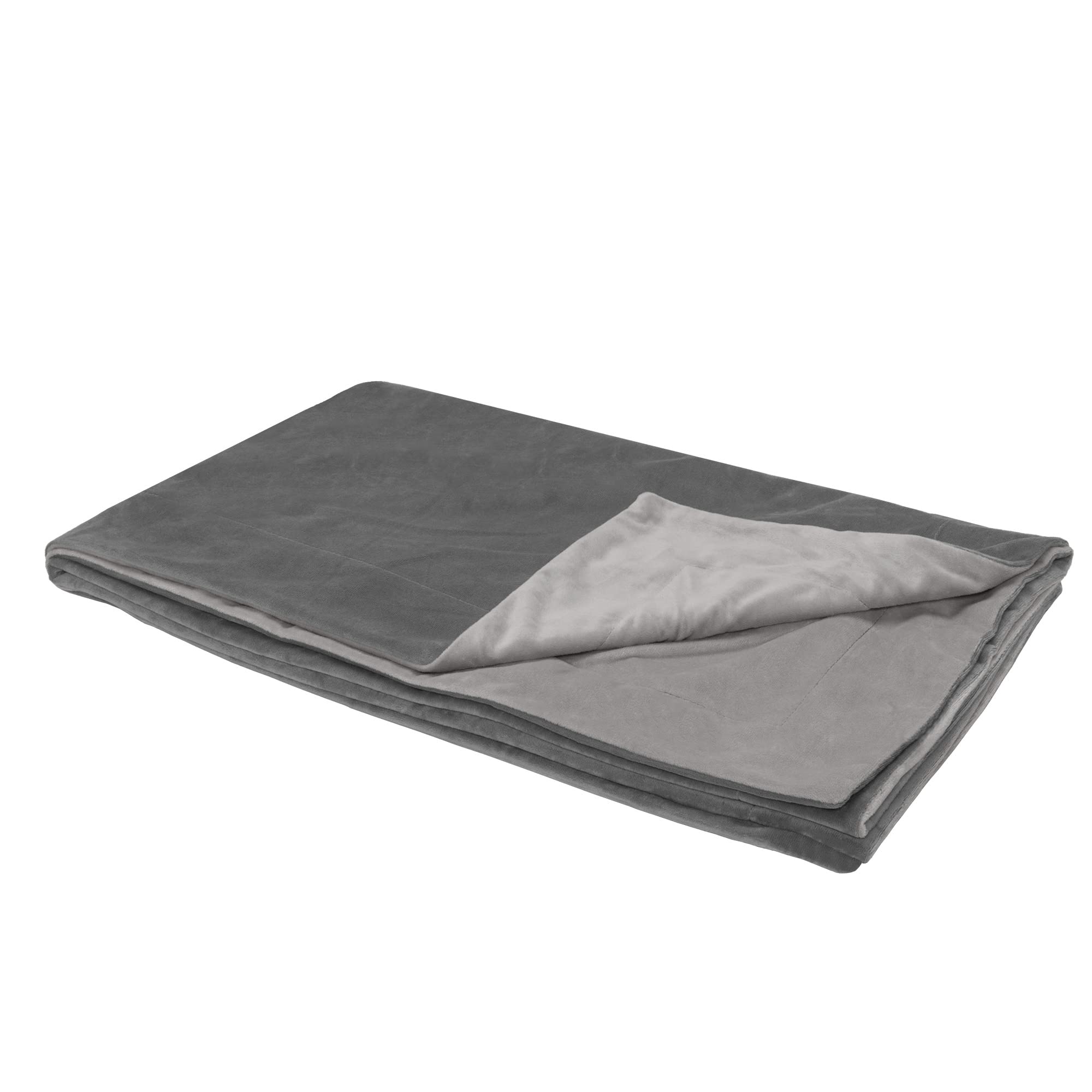 Furhaven Waterproof Throw Blanket For Dogs & Indoor Cats, Washable - Two-Tone Luxe Velvet Dog Blanket - Granite Gray, Extra Larg