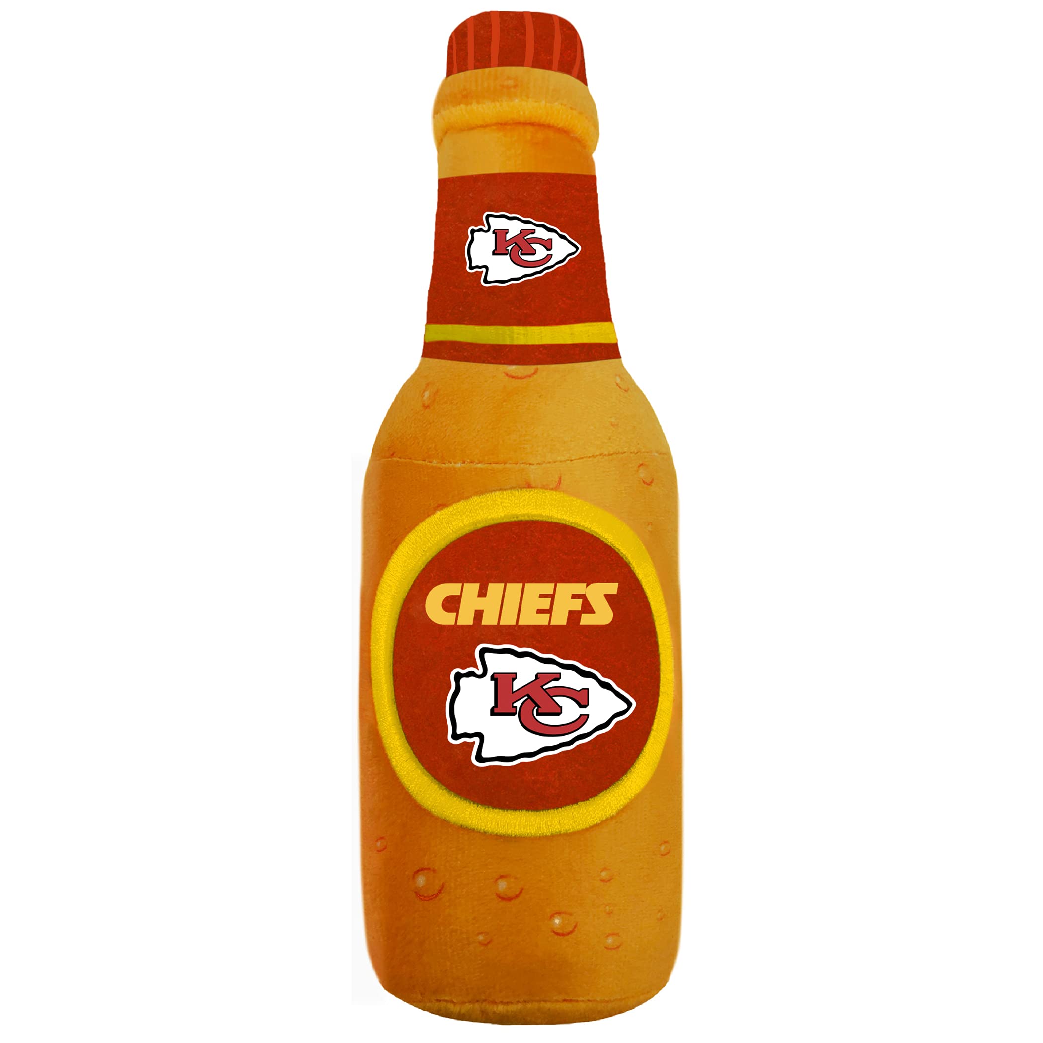 Nfl Kansas City Chiefs Beer Bottle Plush Dog & Cat Squeak Toy - Cutest Stadium Soda Bottle Snack Plush Toy For Dogs & Cats With 