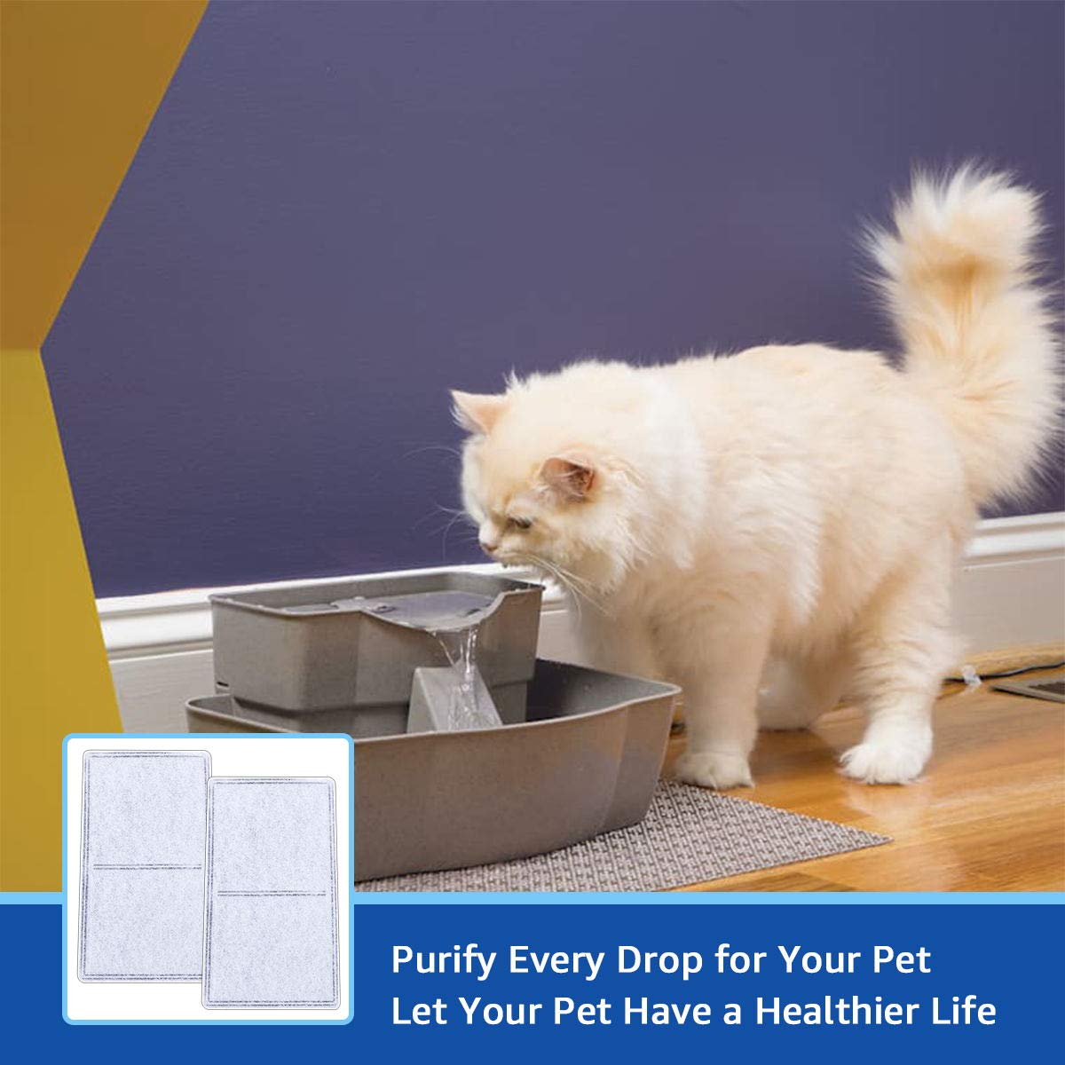 Myfatboss Charcoal Water Filter, Replacement Carbon Filters (2-Chamber) Dog And Cat Water Fountain Filters Compatible With Drinkwell Pet Fountain, 12 Filters