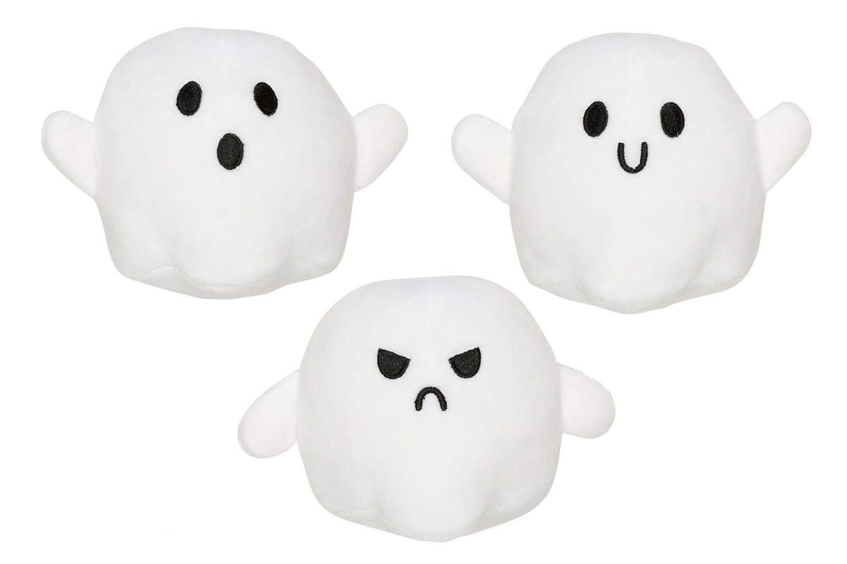 Pearhead Plush Squeaky Ghost Dog Toys, Halloween Stuffed Pet Toy, Dog Owner Must Have Accessories, Spooky Ghosts Fall Dog Toys, Set Of 3