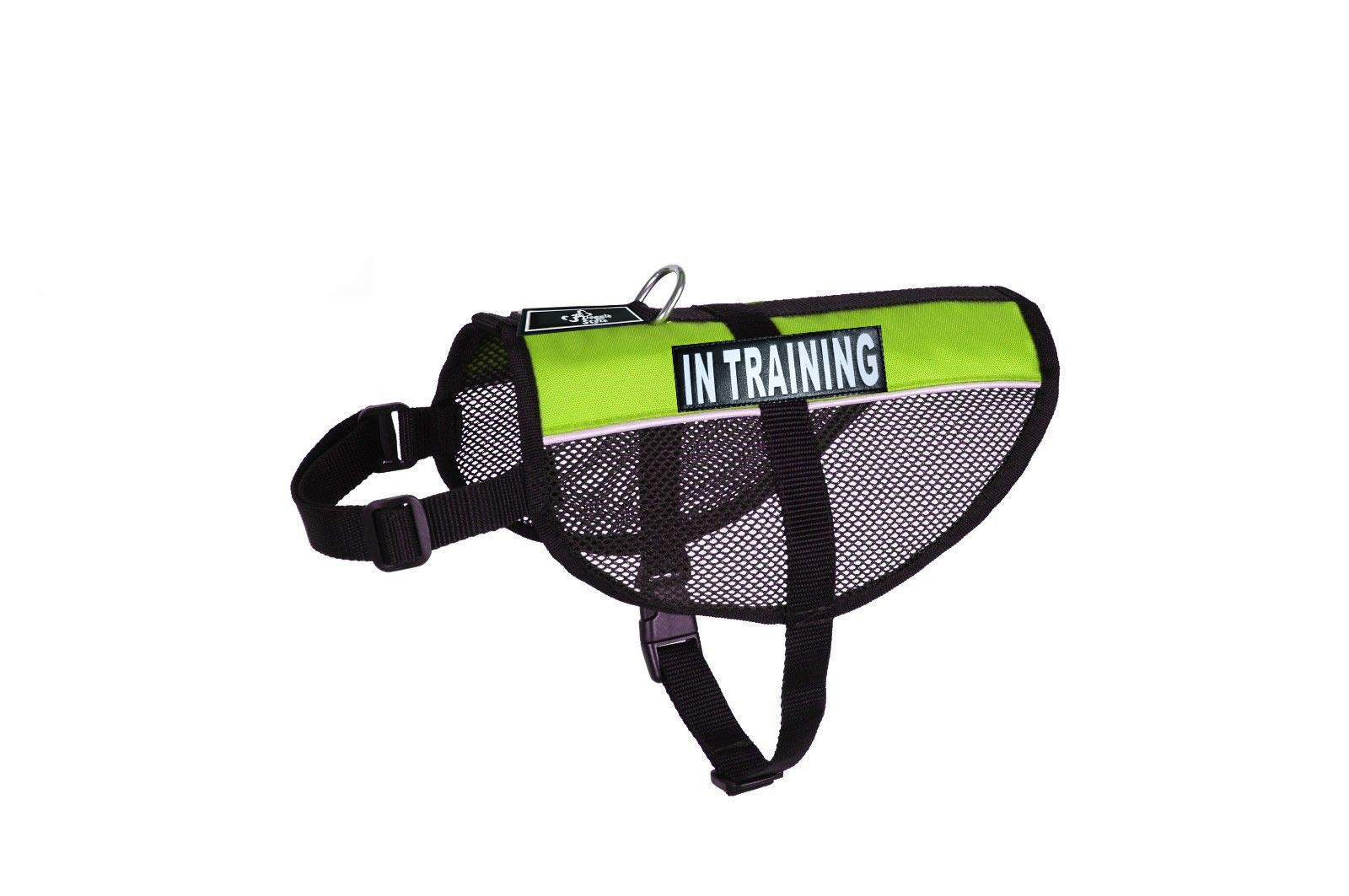 In Training Service Dog Mesh Vest Harness Cool Comfort Nylon For Dogs Small Medium Large Purchase Comes With 2 Reflective In Training Removable Patches (Girth 21-24', Purple)