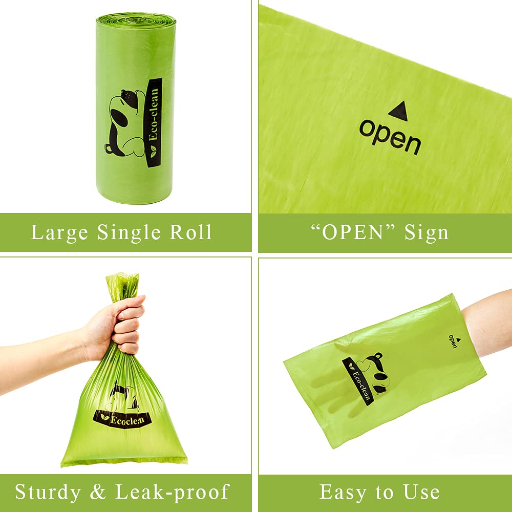 ECO-CLEAN Dog Poop Bags, 500 Count, Leak-Proof, Earth-Friendly, Tissue-Style Dispensing, Big Enough for All Pet Size, Keep Your