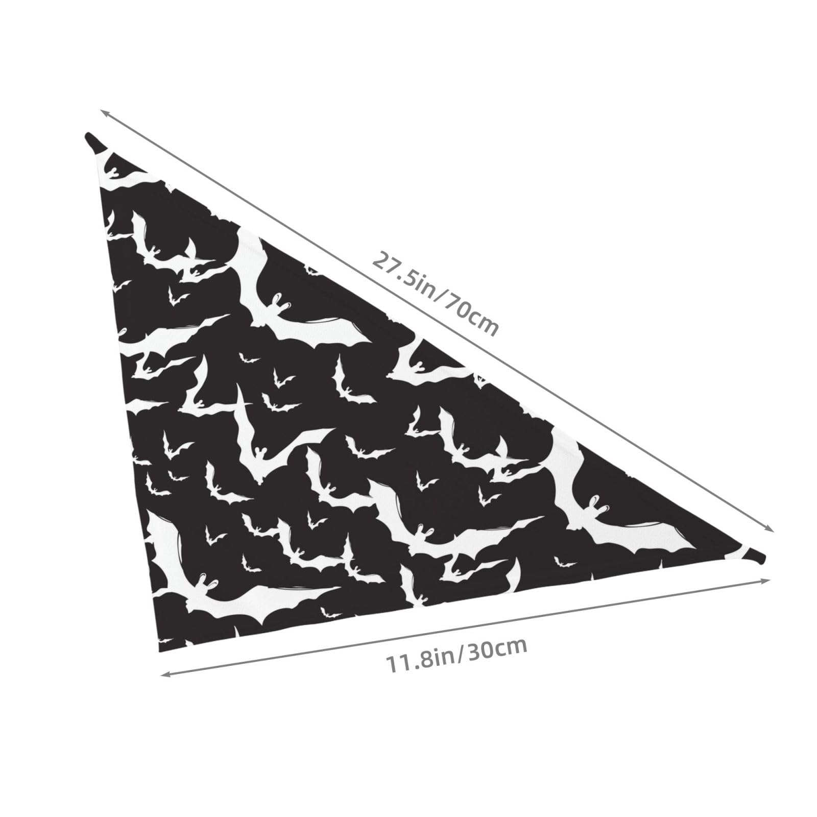 Bats Halloween Goth Silhouettes Black White Dog Bandana Scarf Triangle Bibs Pet Accessories Cat Kerchief