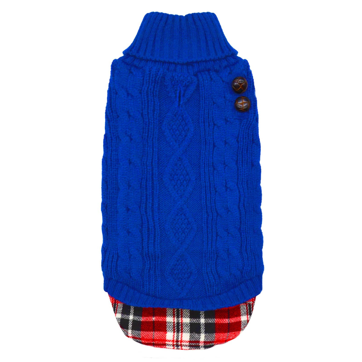 Kyeese Dog Sweater With Leash Hole For Small Medium Dogs Turtleneck Knitwear Pullover Warm Dog Clothes, Royal Blue, Xl