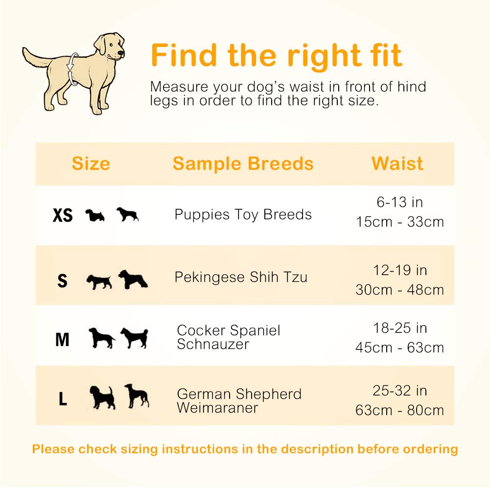 Dono Disposable Dog Diapers Male Dog Wraps Super Absorbent Soft Diapers for Dogs,with Wetness Indicator,32pcs,L (25-32)