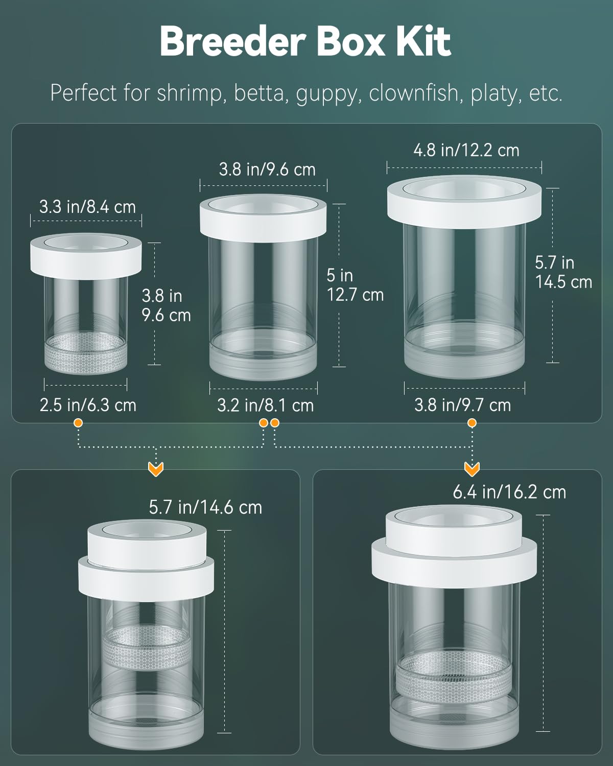 Pawfly Breeder Box For Fish Tank, Aquarium Fish Breeding Box, Floating Guppy Breeder Box, Baby Fish Separator For Aquarium, Plas