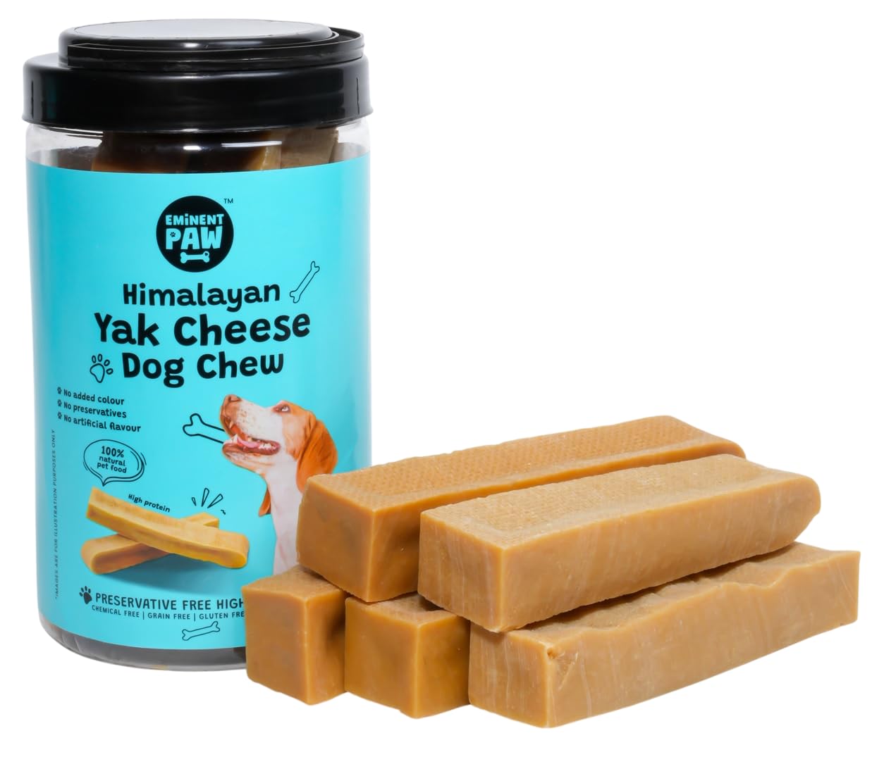 1.2 LB (Large- 5 to 6 Bars) Yak Cheese Dog Chews - 100% Natural Himalayan Treats for Aggressive Chewers - Long Lasting, Odor-Fre