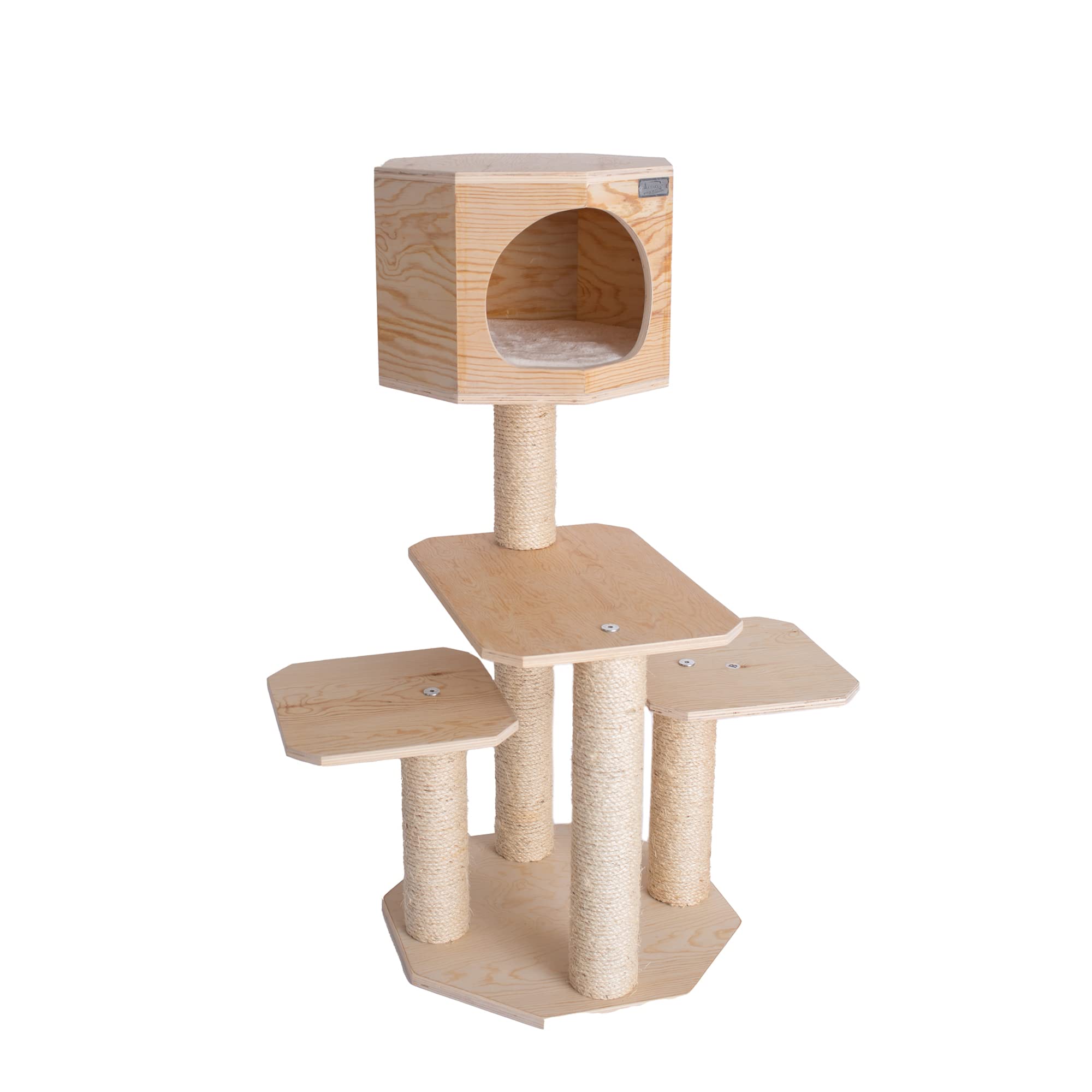 Armarkat Premium Pinus Sylvestris Wood Cat Tree S4203, Tan