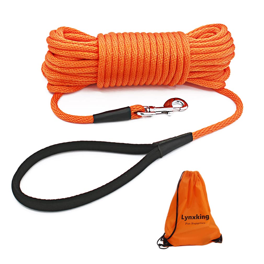 Lynxking Check Cord Dog Leash Long Lead Training Tracking Line Comfortable Handle Heavy Duty Puppy Rope 10Ft For Small Medium La