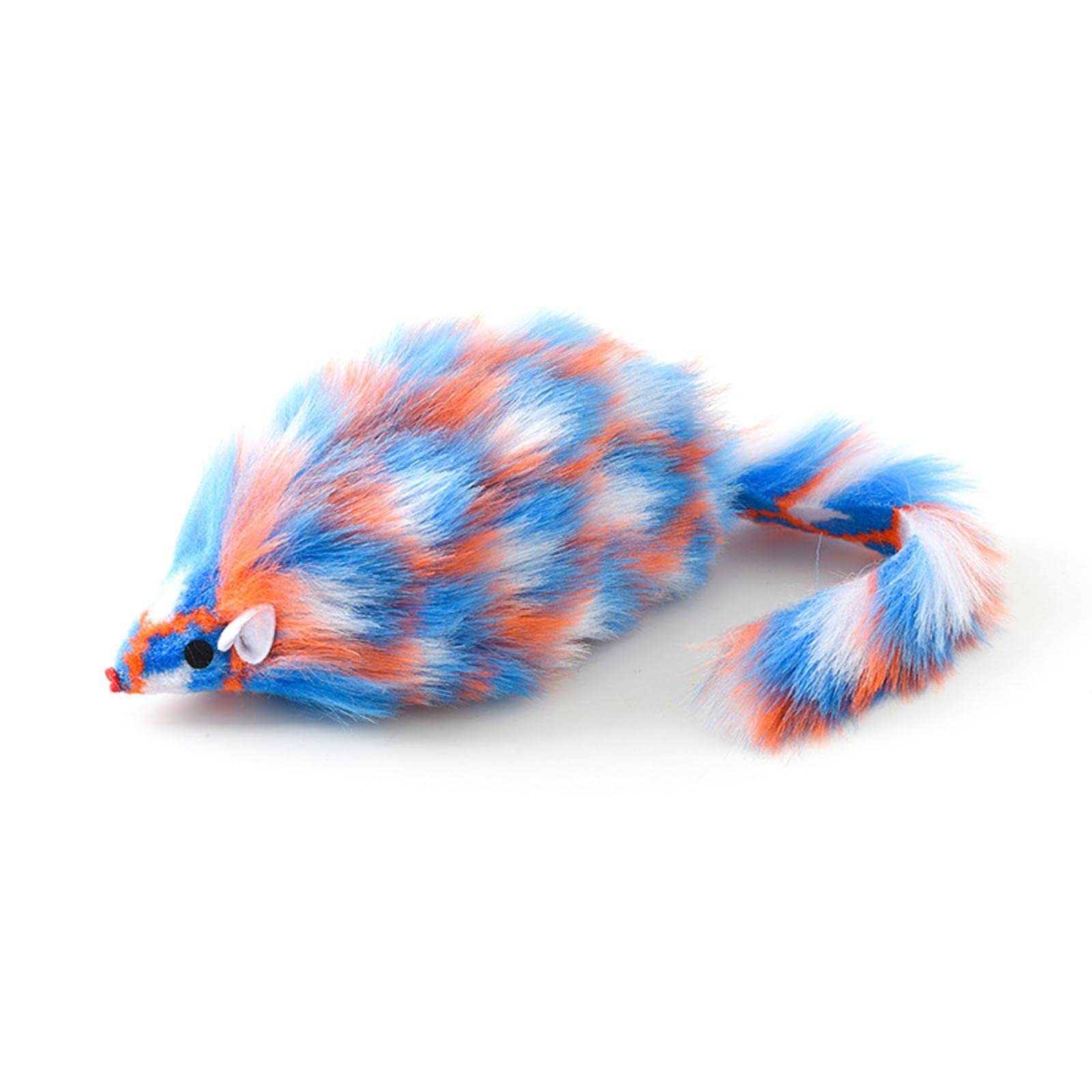 Merishopp False Plush Mouse Cat Toys Funny Teaser For Interactive Game Kitten Colorful