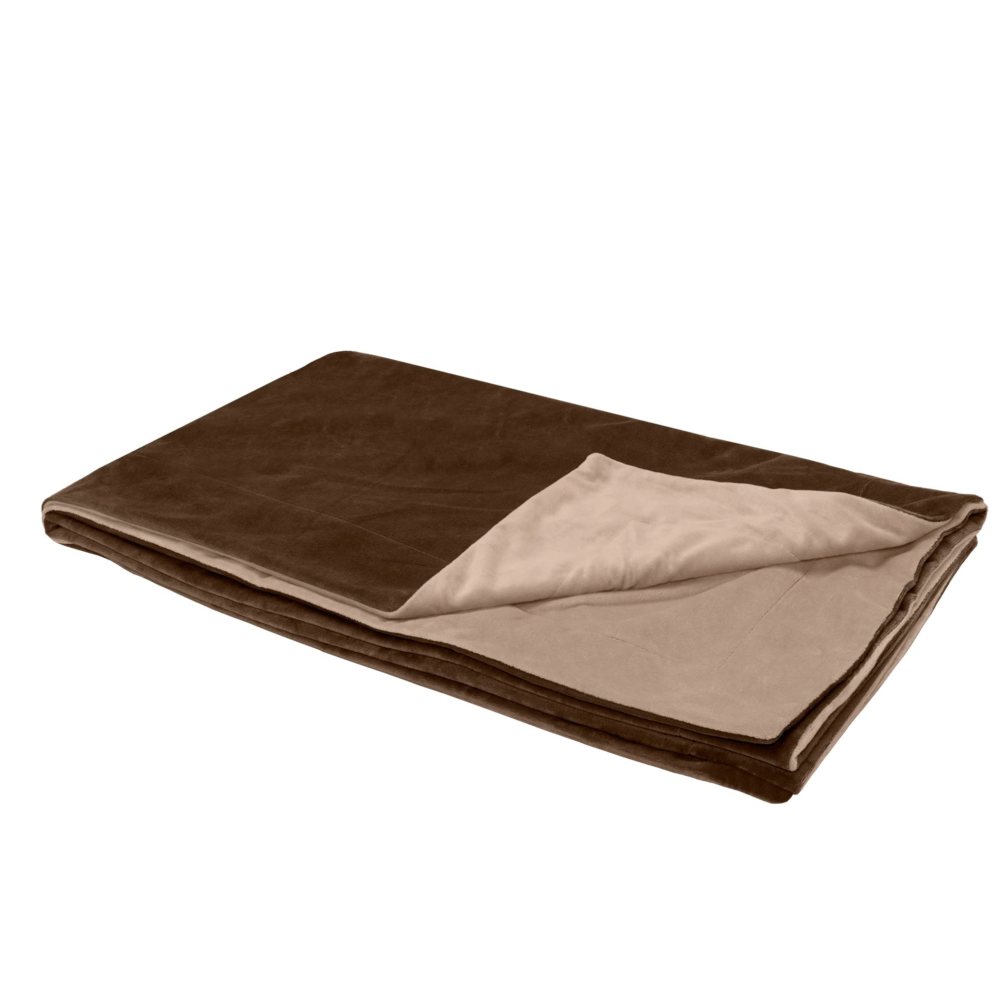 Furhaven Waterproof Throw Blanket For Dogs & Indoor Cats, Washable - Two-Tone Luxe Velvet Dog Blanket - Brownstone, Extra Large/