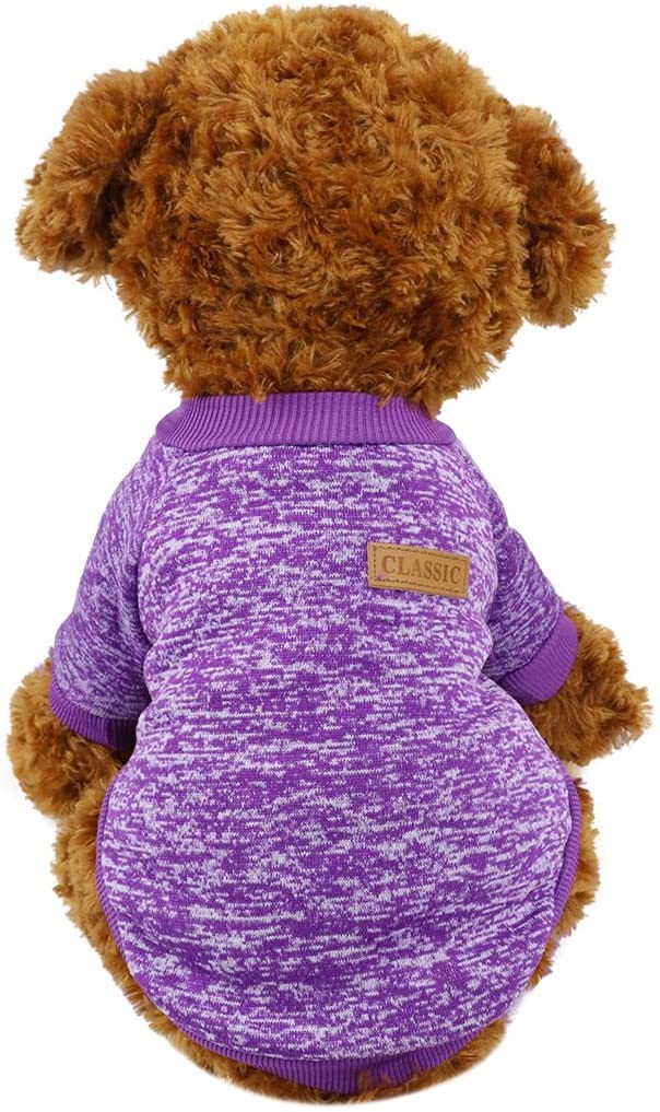 Idepet Pet Dog Classic Knitwear Sweater, Soft Fleece Coat For Small,Medium Dog,Warm Pet Dog Cat Clothes,Puppy Customes 2 Color (