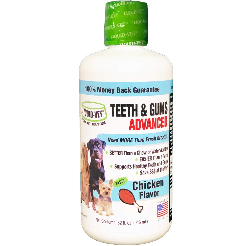 Liquid-Vet by COOL PET Holistics K9 Teeth & Gums Advanced Formula, Chicken Flavor, 32 oz