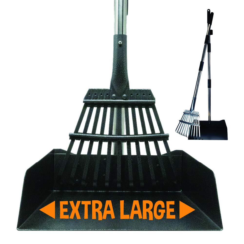 Bodhi Dog Metal Long Handle Tray And Rake Pooper Scooper | Suitable For Small, Medium, Large, Xl Pets - Great For Grass, Street And Gravel