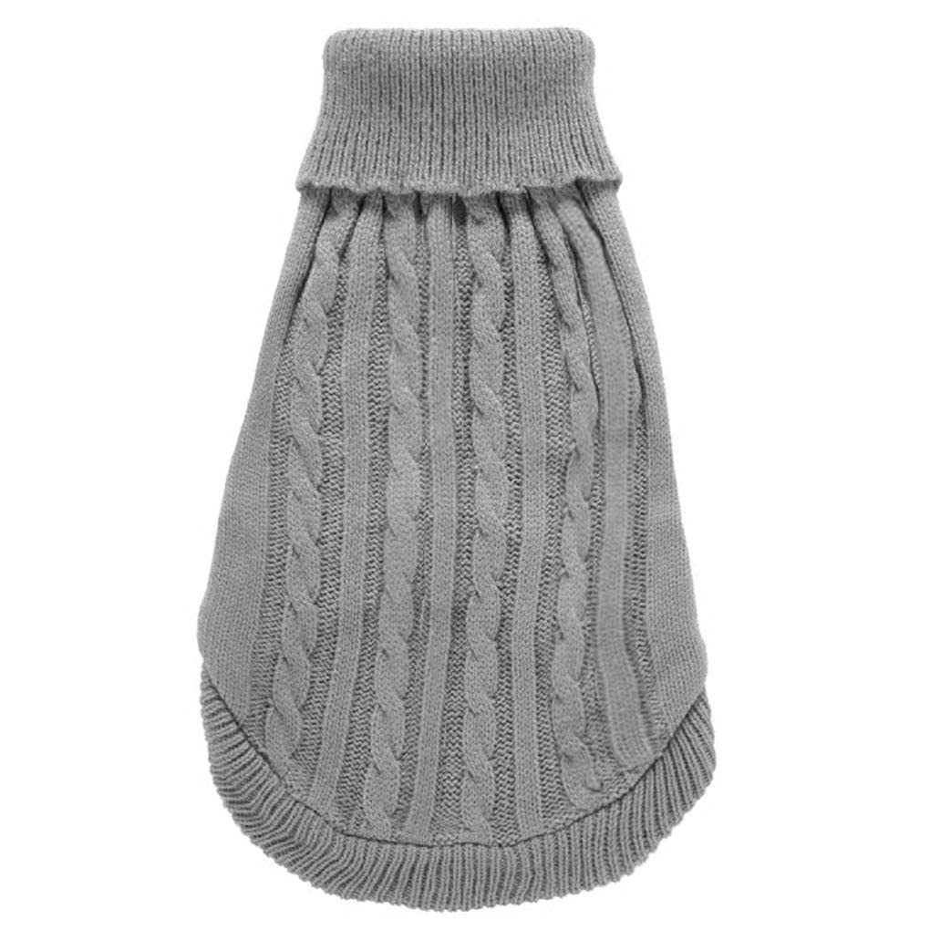 Chborchicen Small Dog Sweaters Knitted Pet Cat Sweater Warm Dog Sweatshirt Dog Winter Clothes Kitten Puppy Sweater (X-Small, Gre