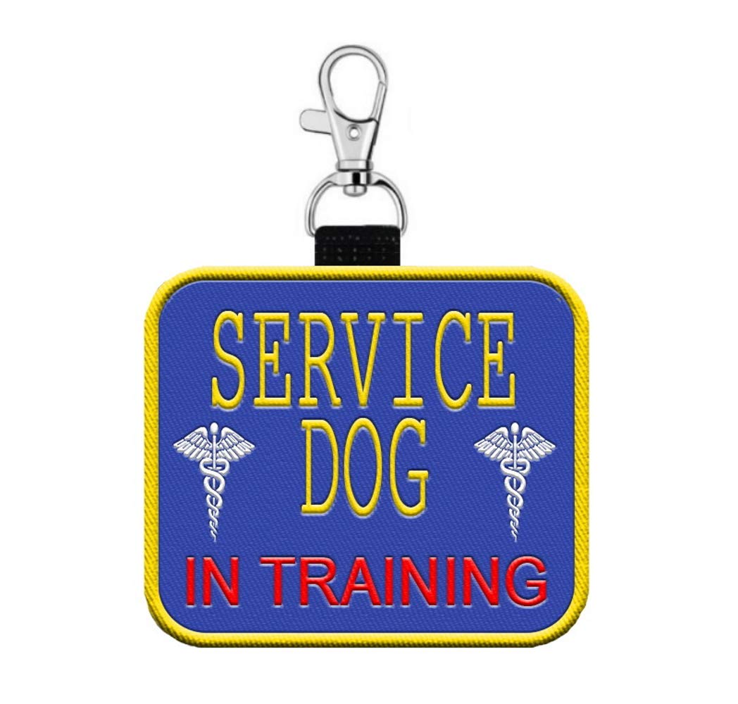 'Service Dog In Training'' - Clip On Identification Patch Tag - Includes Five Service Dog Handout Cards - Clips Onto A Service