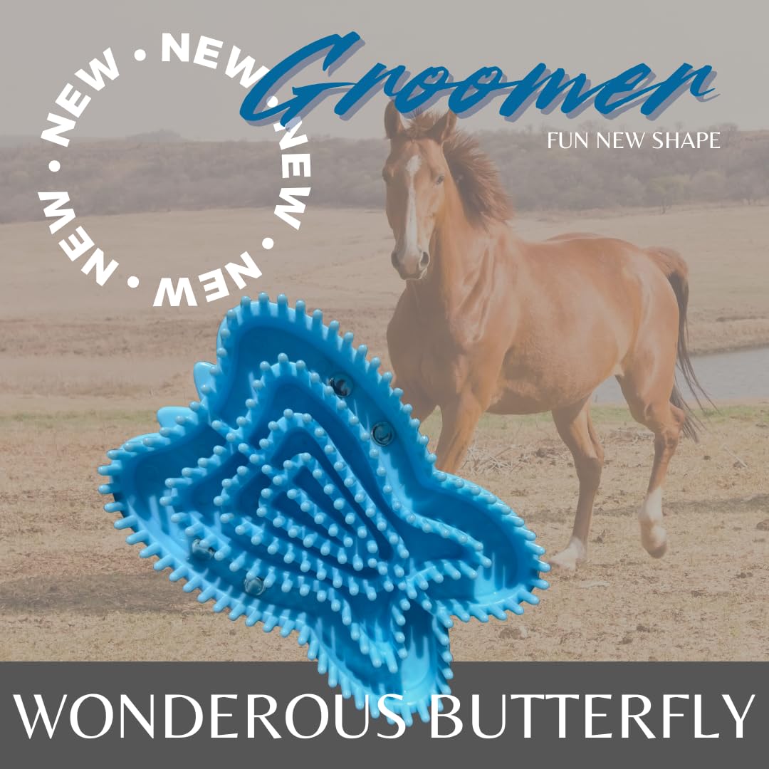Epona Wondrous Butterfly Groomer Horse Grooming Tool (Blue)