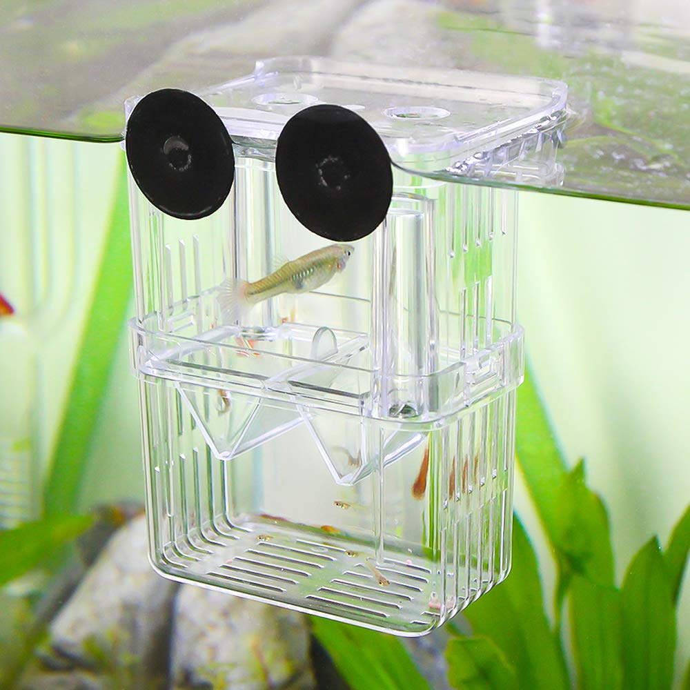 Senzeal Aquarium Fish Breeder Box Plastic Fish Isolation Breeding Box Hatching Incubator Box For Baby Fish Shrimp Clownfish Guppy