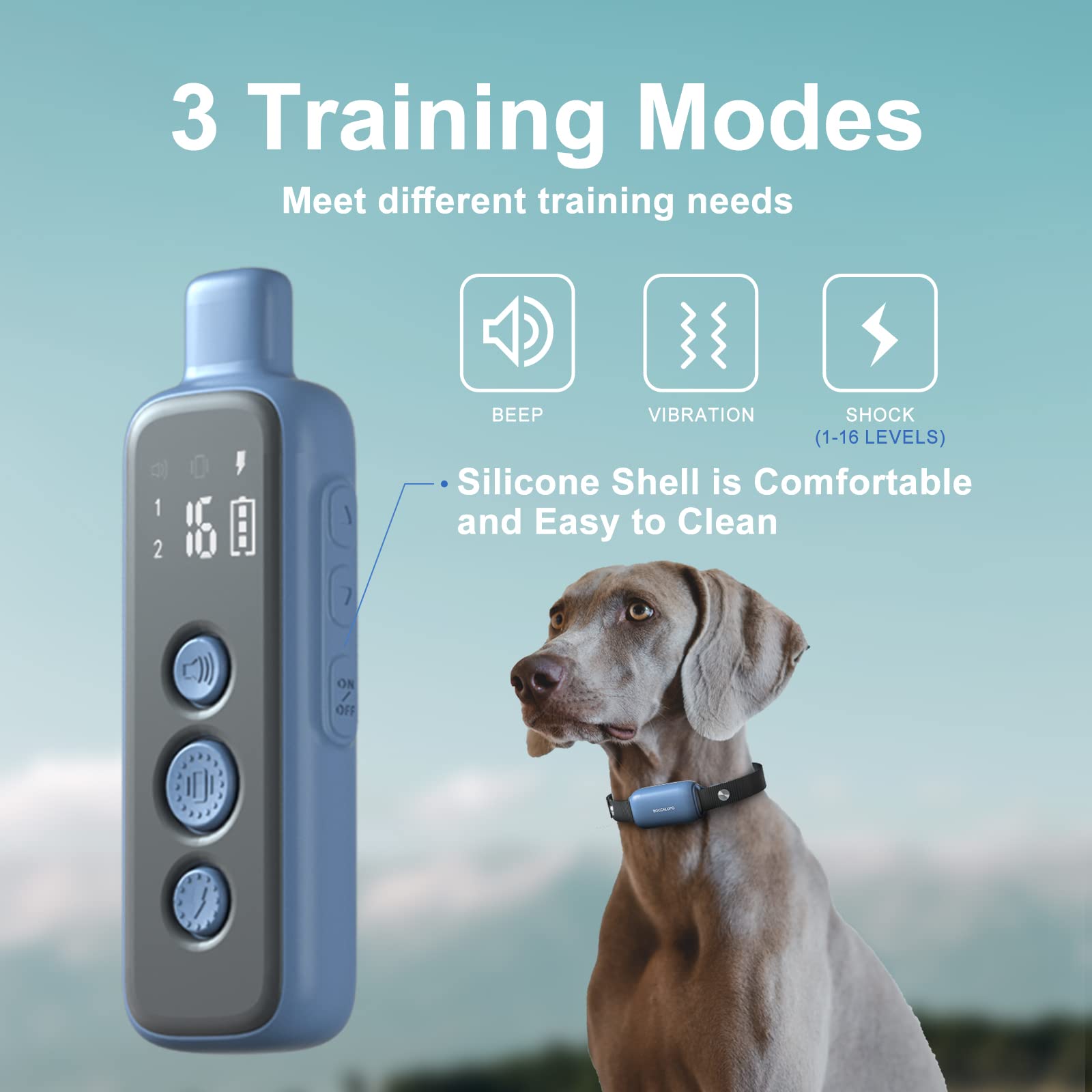 Dog Shock Collar - Dog Training Collar With Remote For Small Medium Large Dogs With 3 Modes (10-120 Lbs) Ipx7 Waterproof Rechargeable E Collar For Dogs Training, No Shock No Prongs For Optional…