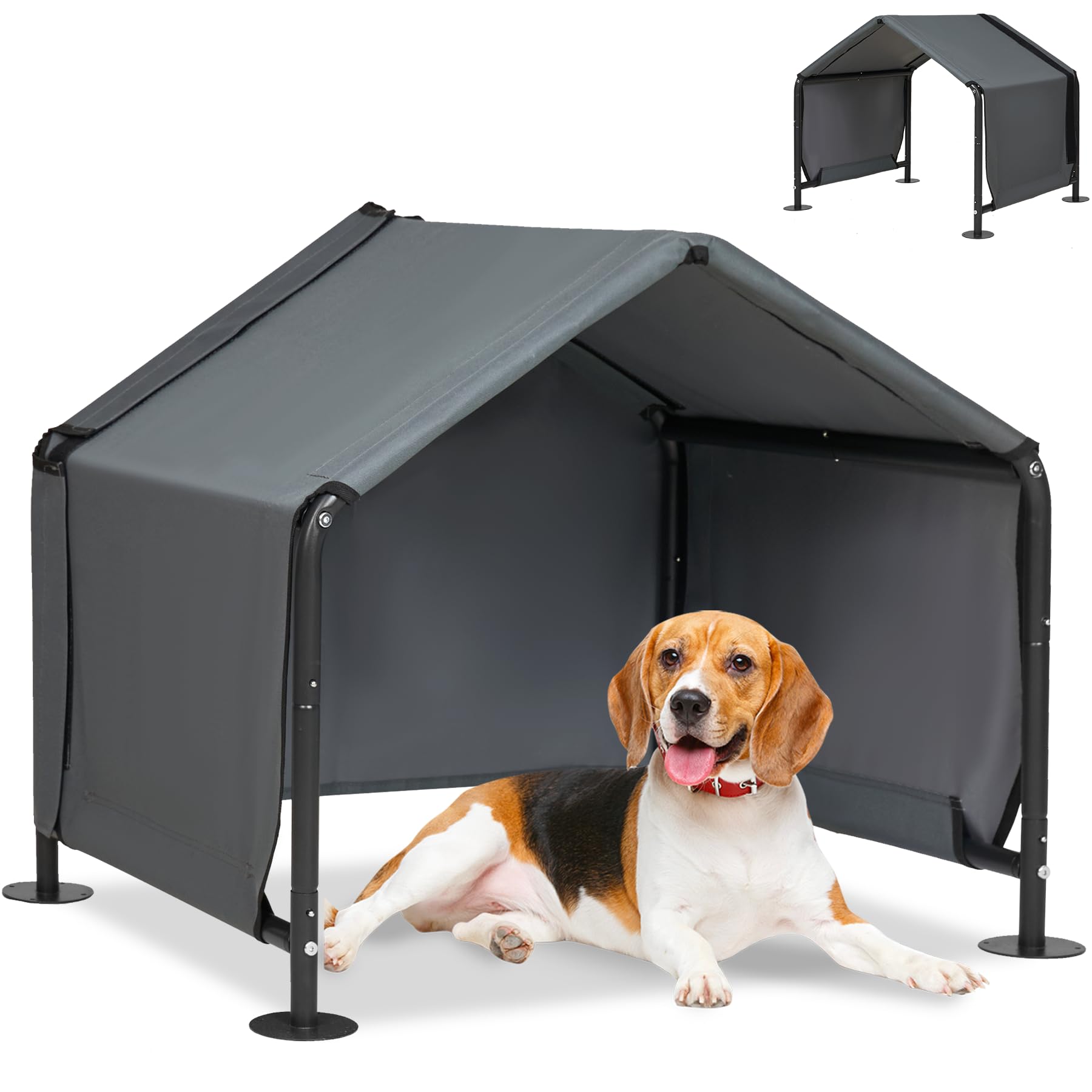Litail Dog Shades For Outside - Outdoor Dog Kennel For Small Dogs, 29.53   X25.59   X25.59    Outdoor Sun Rain Canopy Pet House,