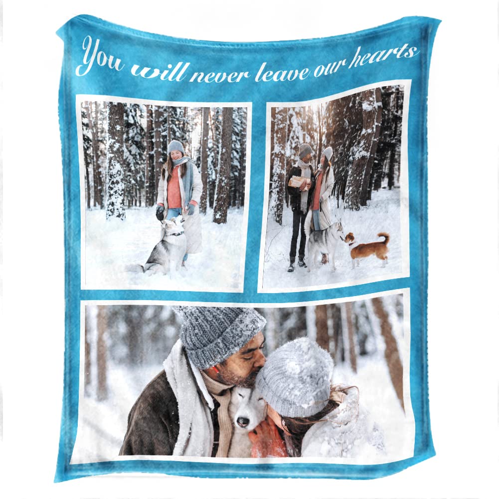 Shinesand Loss Of Dog Gifts Customized,Custom Dog Blanket Personalized With Photo Picture & Name,Pet Blanket For Dog Puppy Cat,S