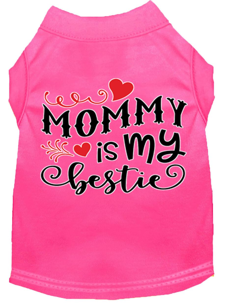 Pet Dog & Cat Shirt Screen Printed, "Mommy is my Bestie" Purple 3XL (25-35 lbs.)