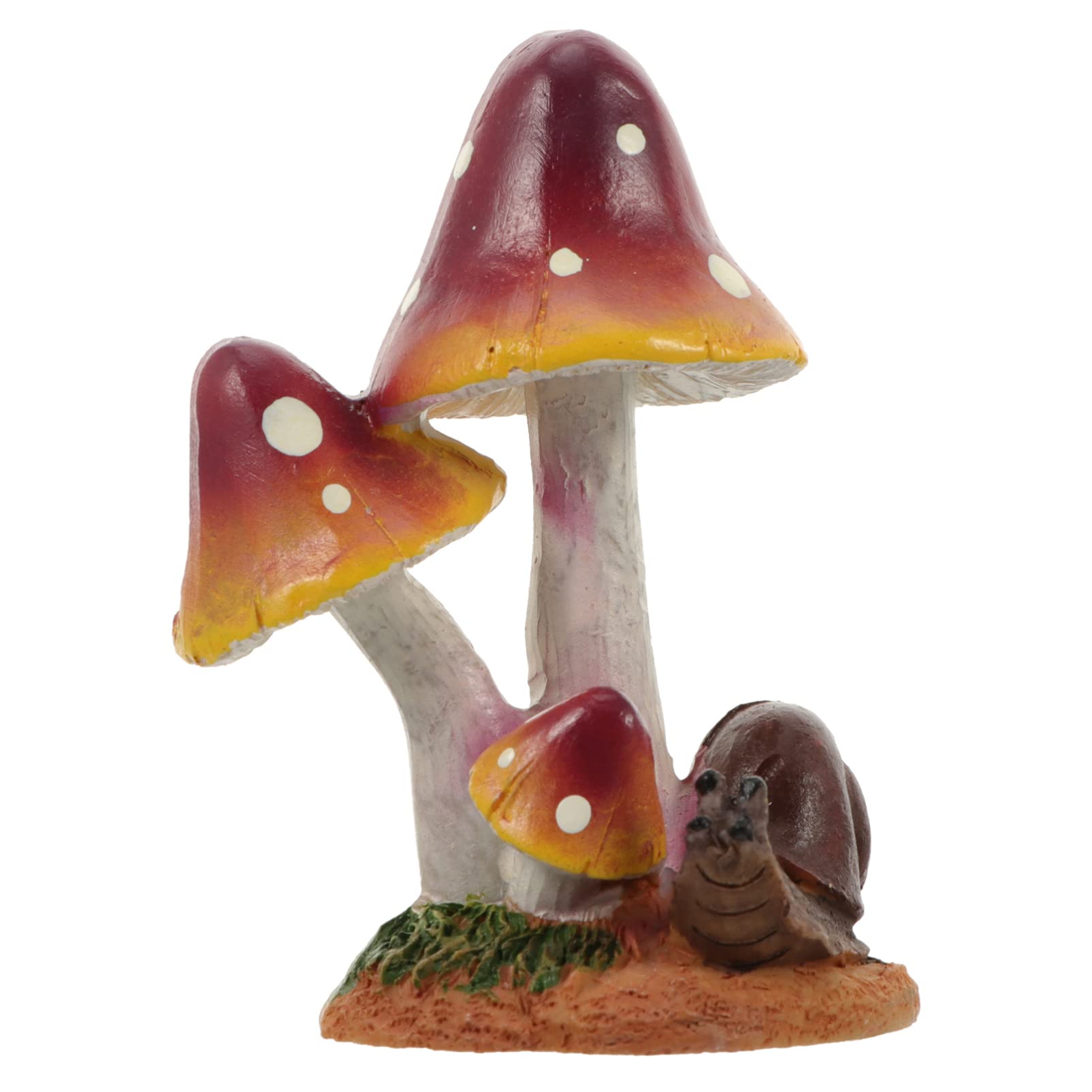 Miniature Mushroom Resin Fairy Garden Mushroom Snail Micro Landscape Ornaments Aquarium Decor for DIY Terrarium Fish Tank Decor