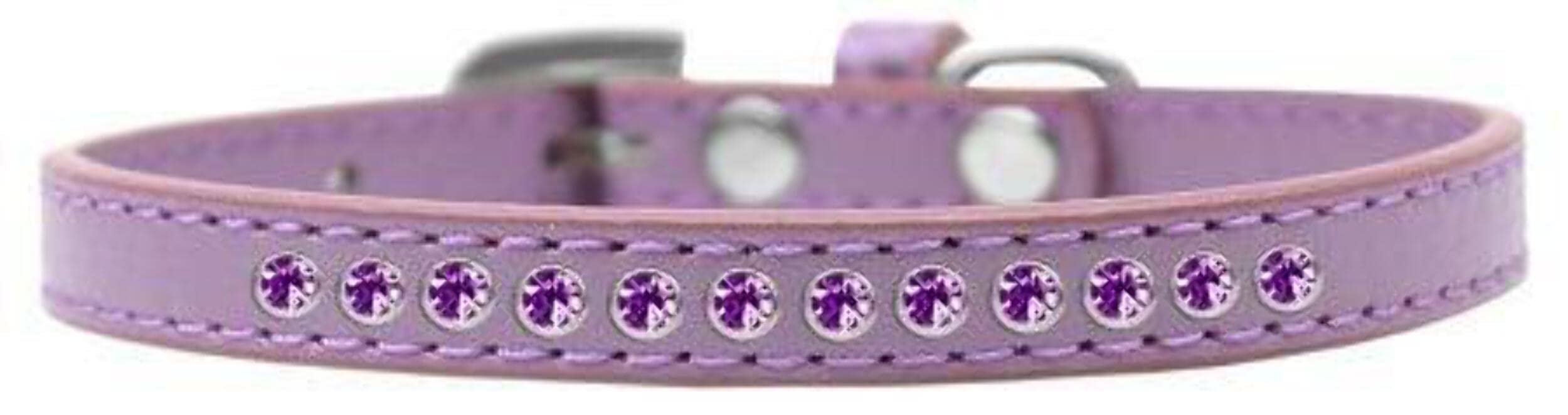 Mirage Pet Products Purple Crystal Black Puppy Dog Collar, Size 12