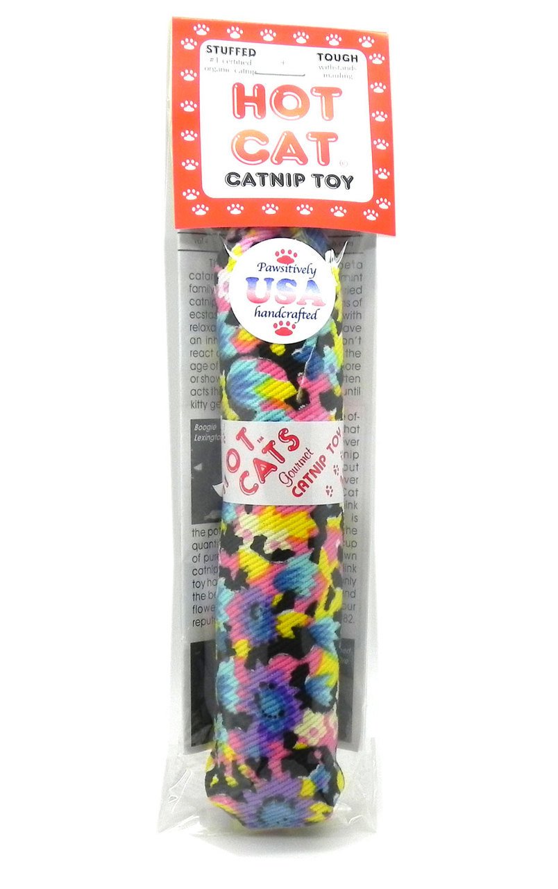 Hot Cat Catnip Sausage Toy 6' Variety Design - Filled With Organic Catnip