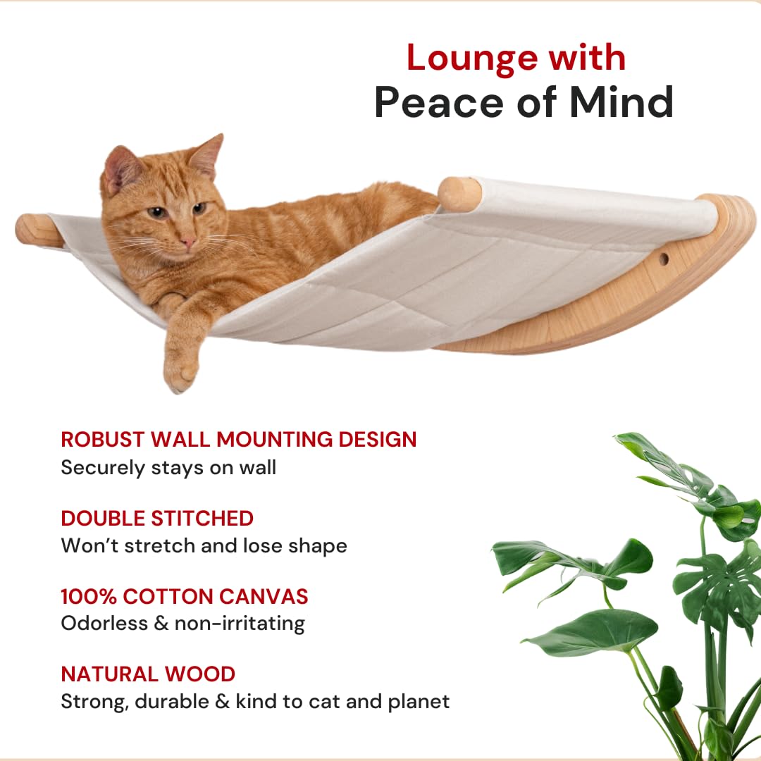 7 Ruby Road Cat Hammock Wall Mounted For Large And Indoor Cats Or Kitty, Cute Bed Perch Shelf For Sleeping, Climbing And Loungin