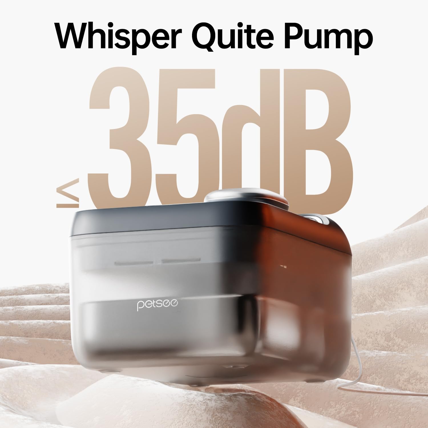 Petsee Automatic Pet Water Fountain 4.5L Large Capacity Stainless Steel Drink Tray Cat Water Dispenser Ultra-Quiet Pump Multi-Fi