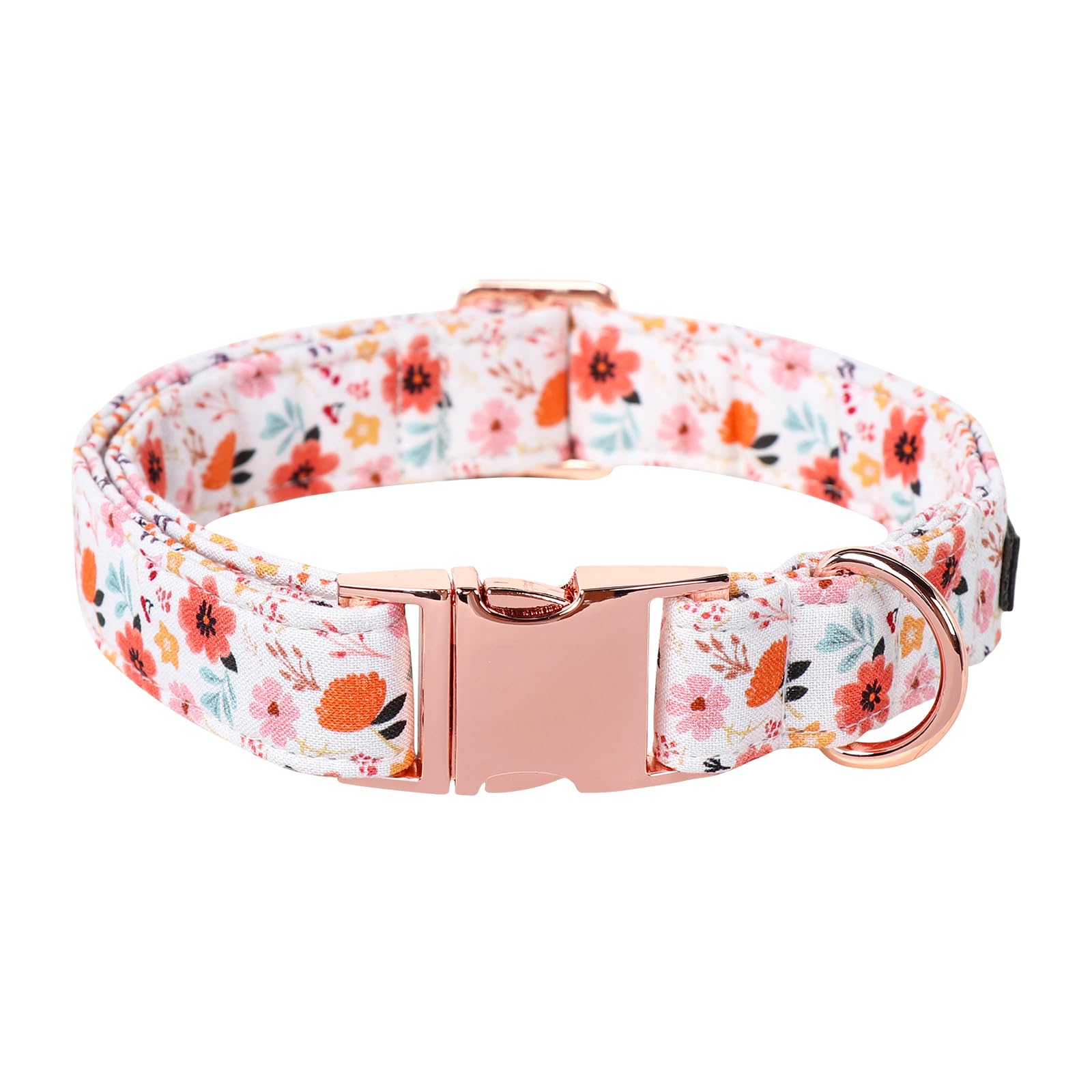 Lionet Paws Dog Collar, Adjustable Cute Collar With Metal Buckle For Male Female Puppies,Summer Flower, Xlarge, Neck 16-26 Inche