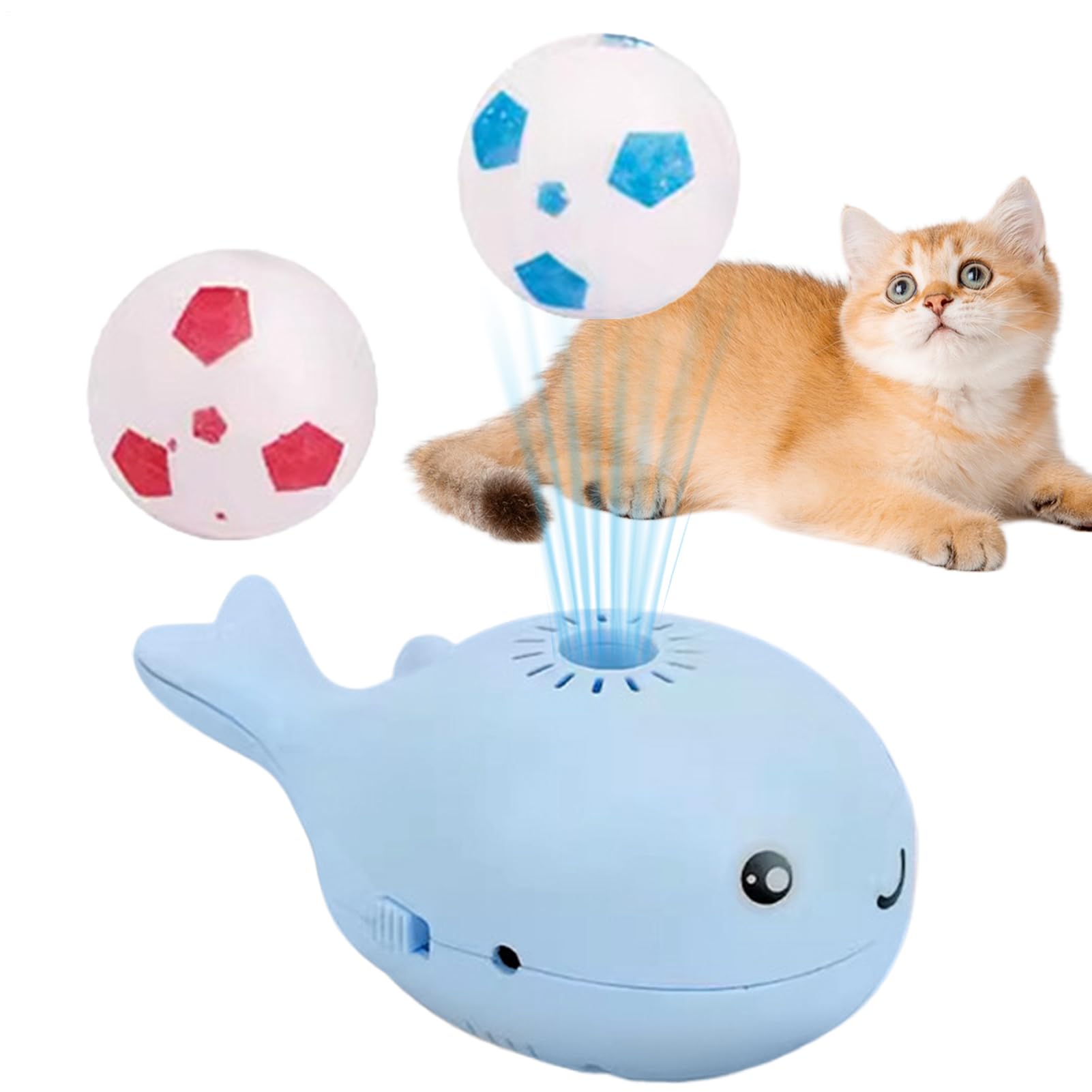 - Whale Floating Electric Moving, Interactive Soccer for Indoor Cats, Fun Floating Water, Keeps Cats Entertained, Breeds, with P
