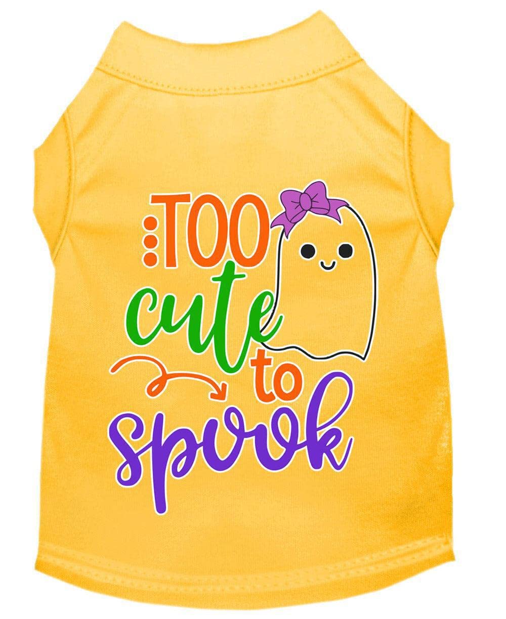 Halloween Pet Dog & Cat Shirt Screen Printed, &quot;Too Cute To Spook - Girly Ghost&quot; White 2XL (20-25 lbs.)