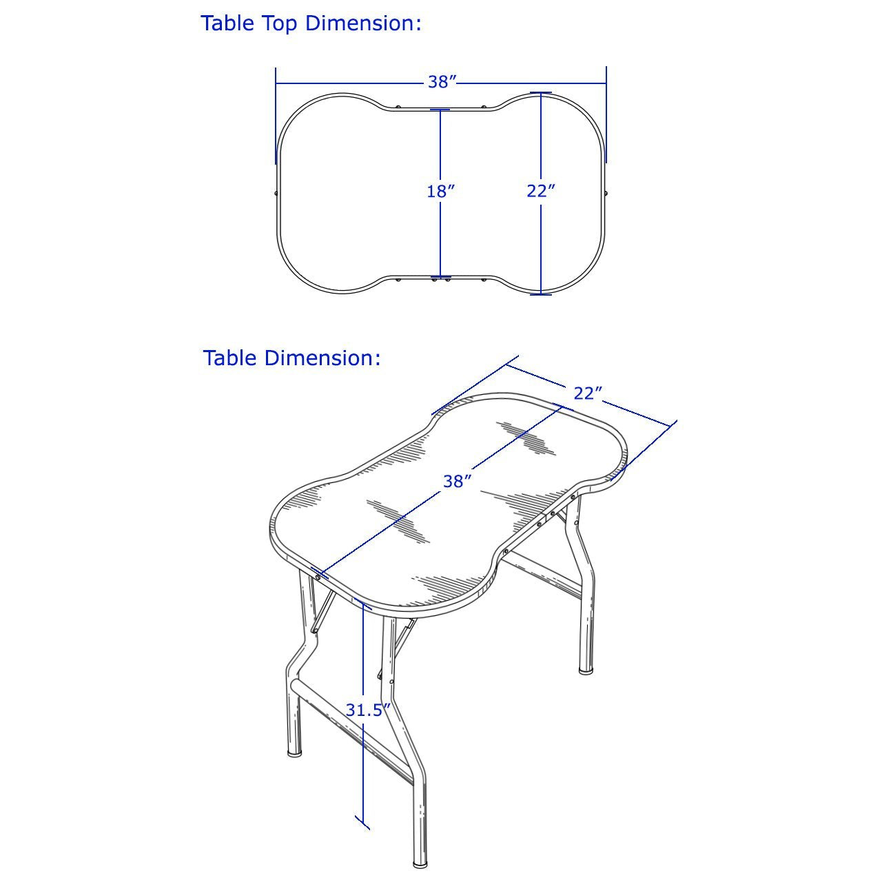 Flying Pig Heavy Duty Stainless Steel Pet Dog Cat Bone Pattern Rubber Surface Grooming Table With Arm/Noose (Sky Blue, 38X22)