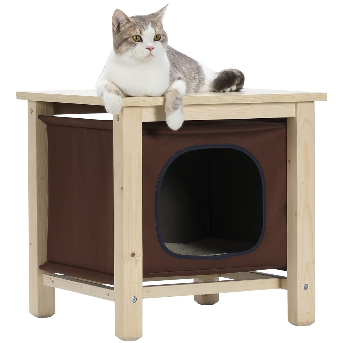 Petsfit Indoor Cat House Furniture, Small Dog House, Hanging Design Cat Cave With Thicken Wood Panel And Cover With Durable Oxford Cloth